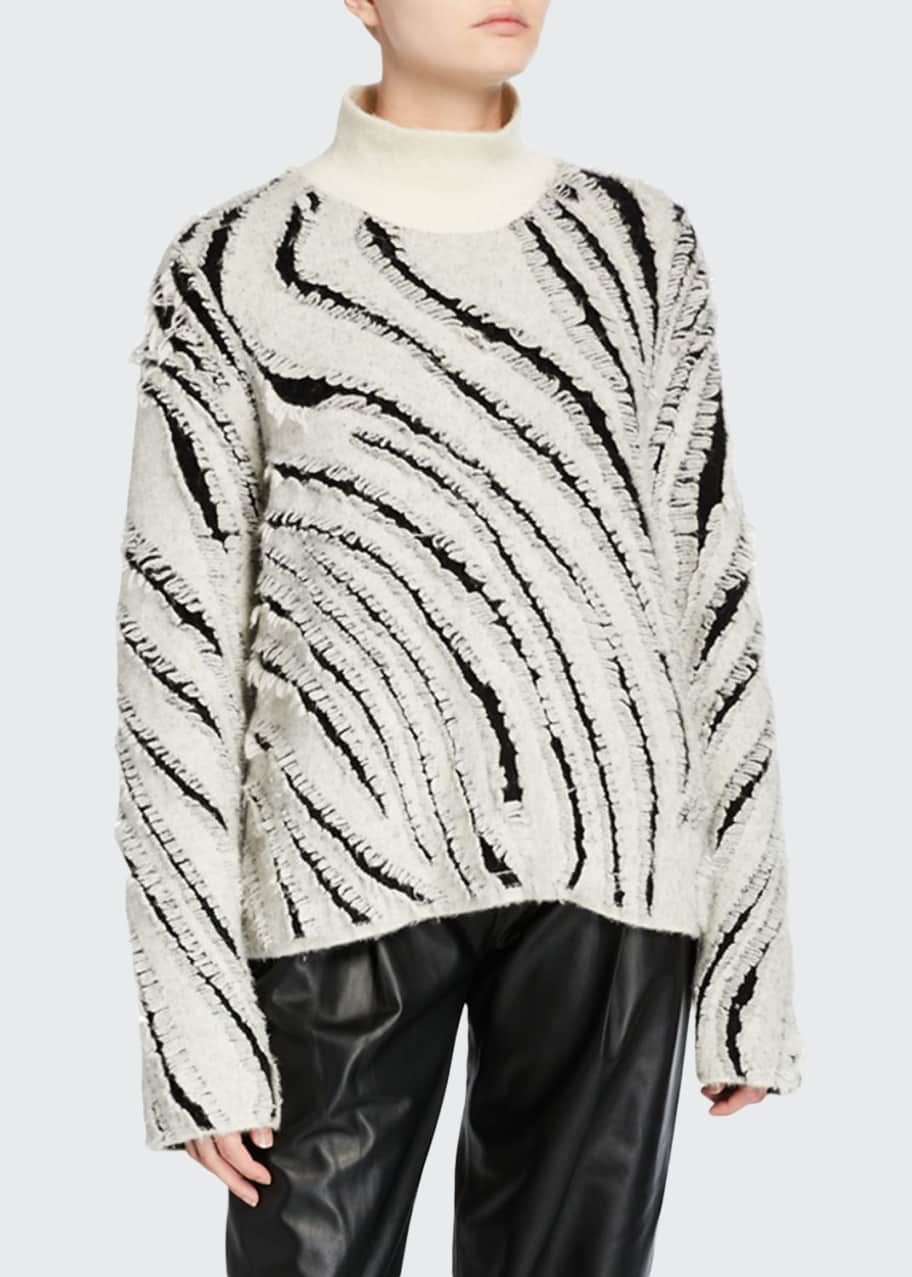 zebra turtleneck sweater