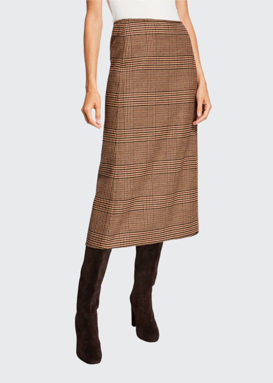 Loro Piana Plaid Wool Midi Skirt - Bergdorf Goodman