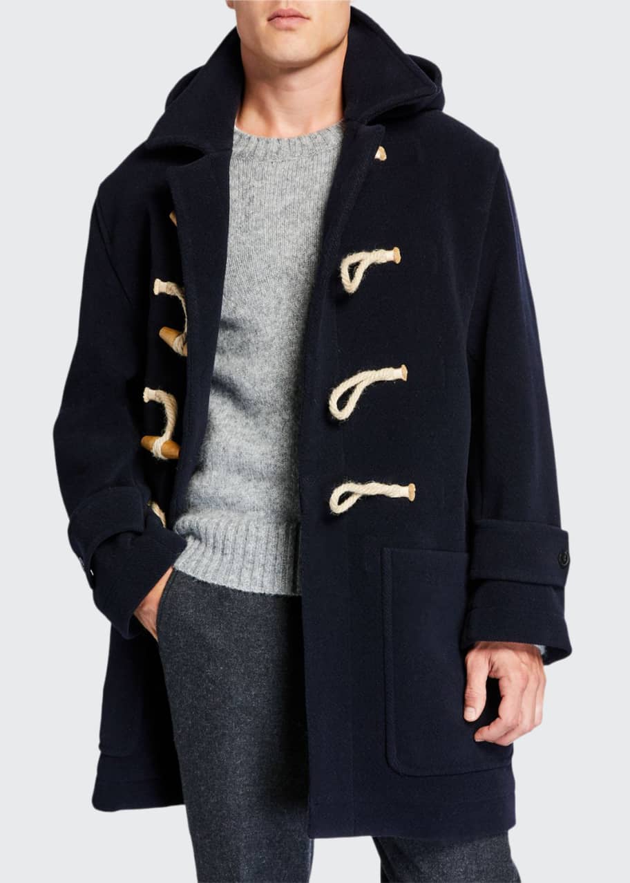 Hooded duffle 2025 coat mens
