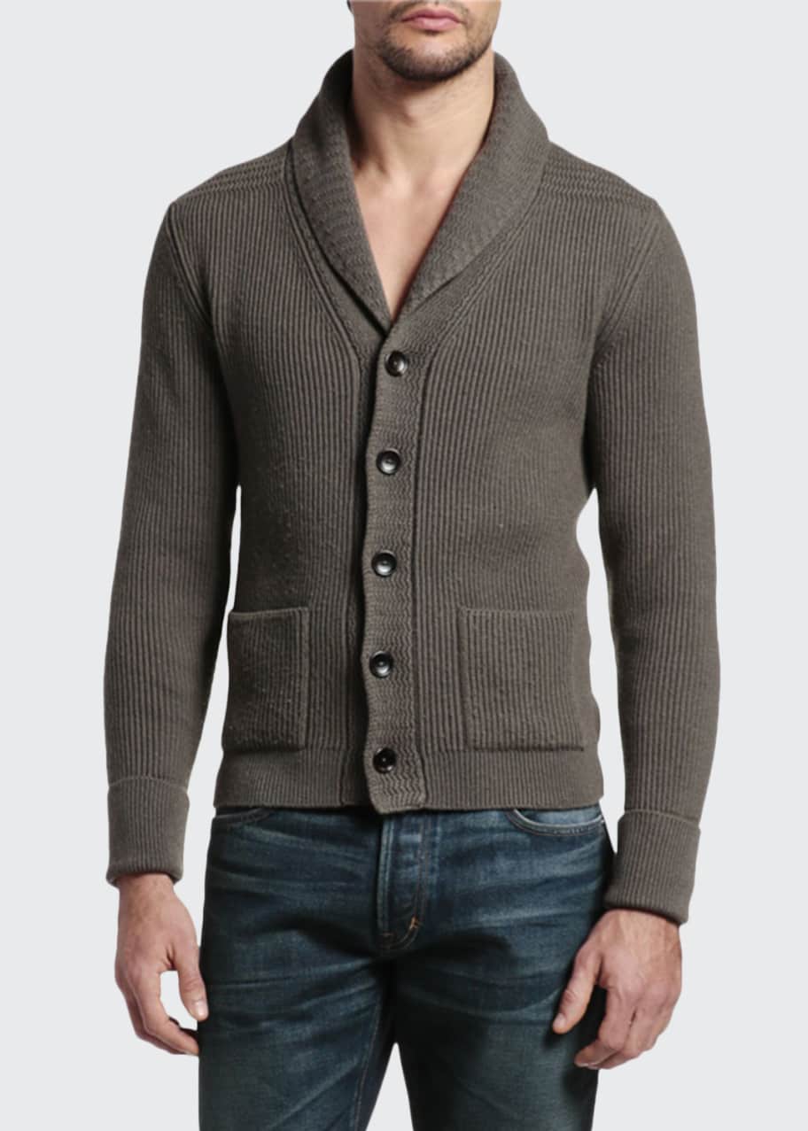 TOM FORD Men's Cashmere Shawl-Collar Cardigan Sweater - Bergdorf Goodman