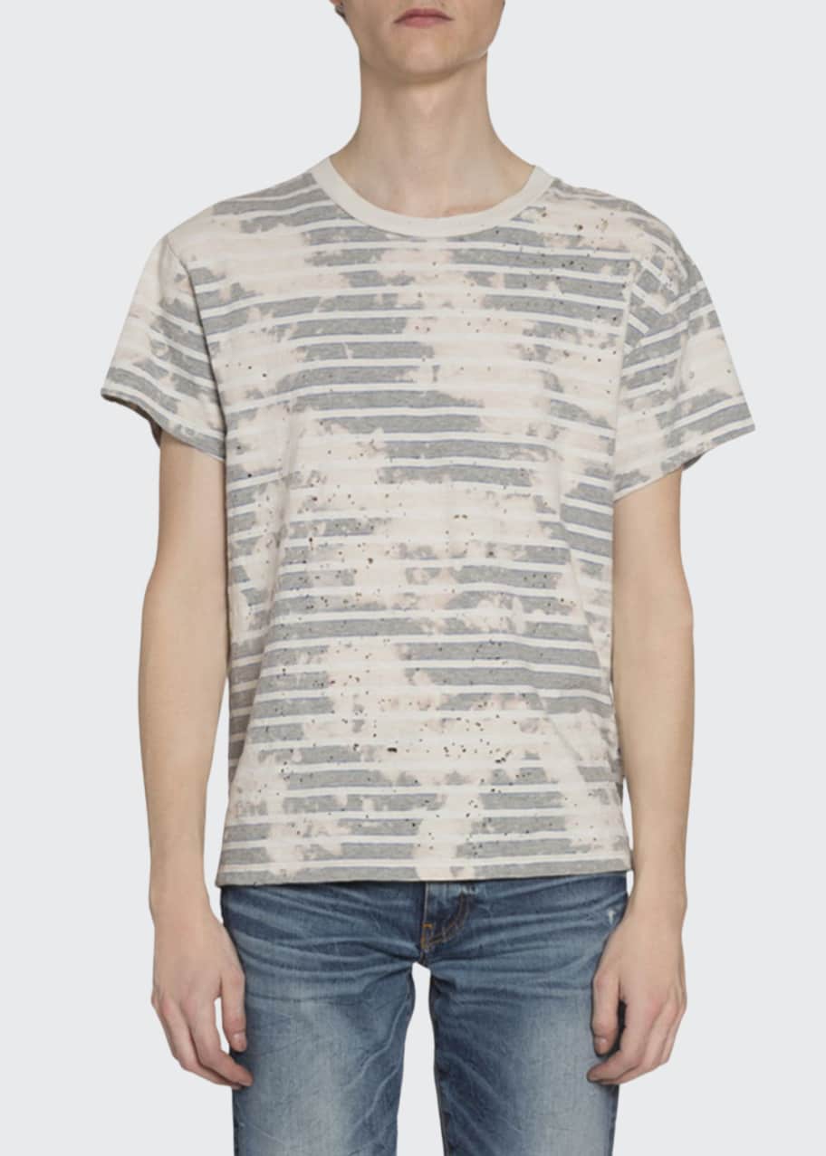 Image 1 of 1: Men's Bleached Striped T-Shirt