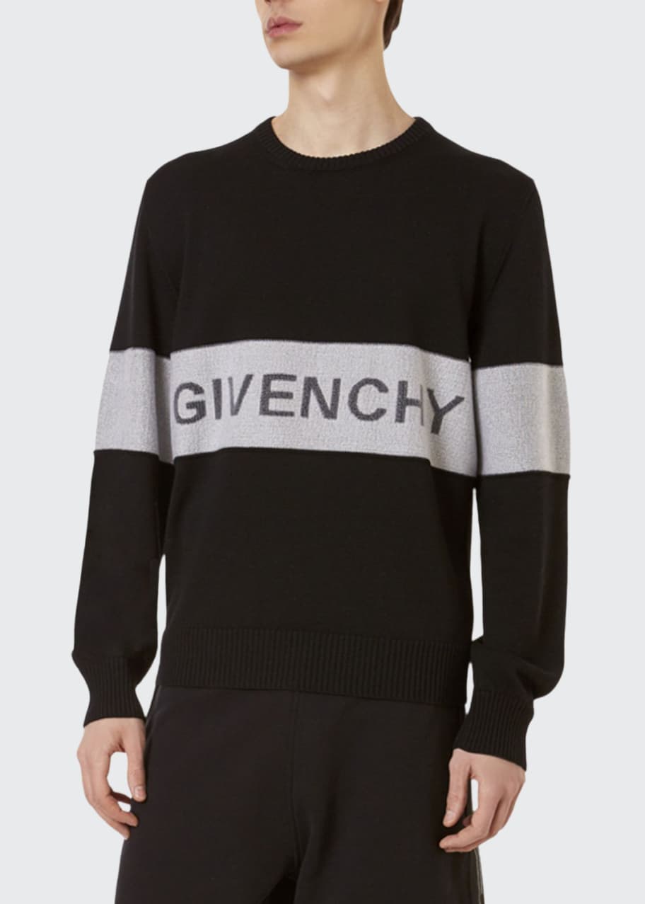 Givenchy Men's Tricolor Logo Sweater - Bergdorf Goodman