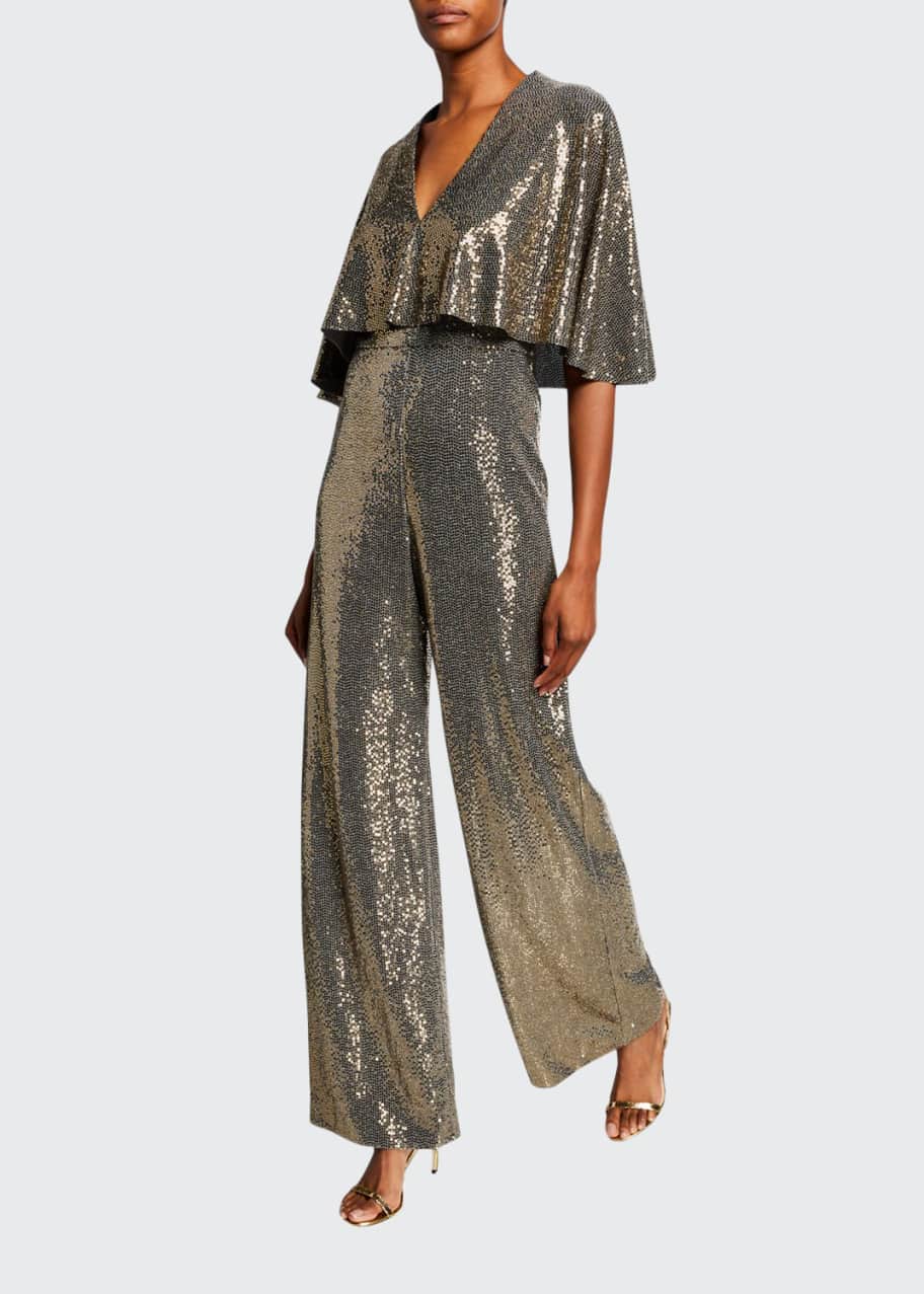 Badgley mischka discount sequin jumpsuit