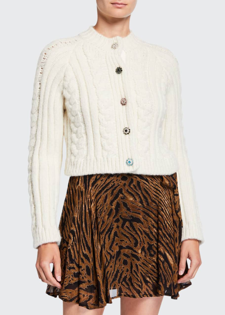 ganni cable knit cardigan