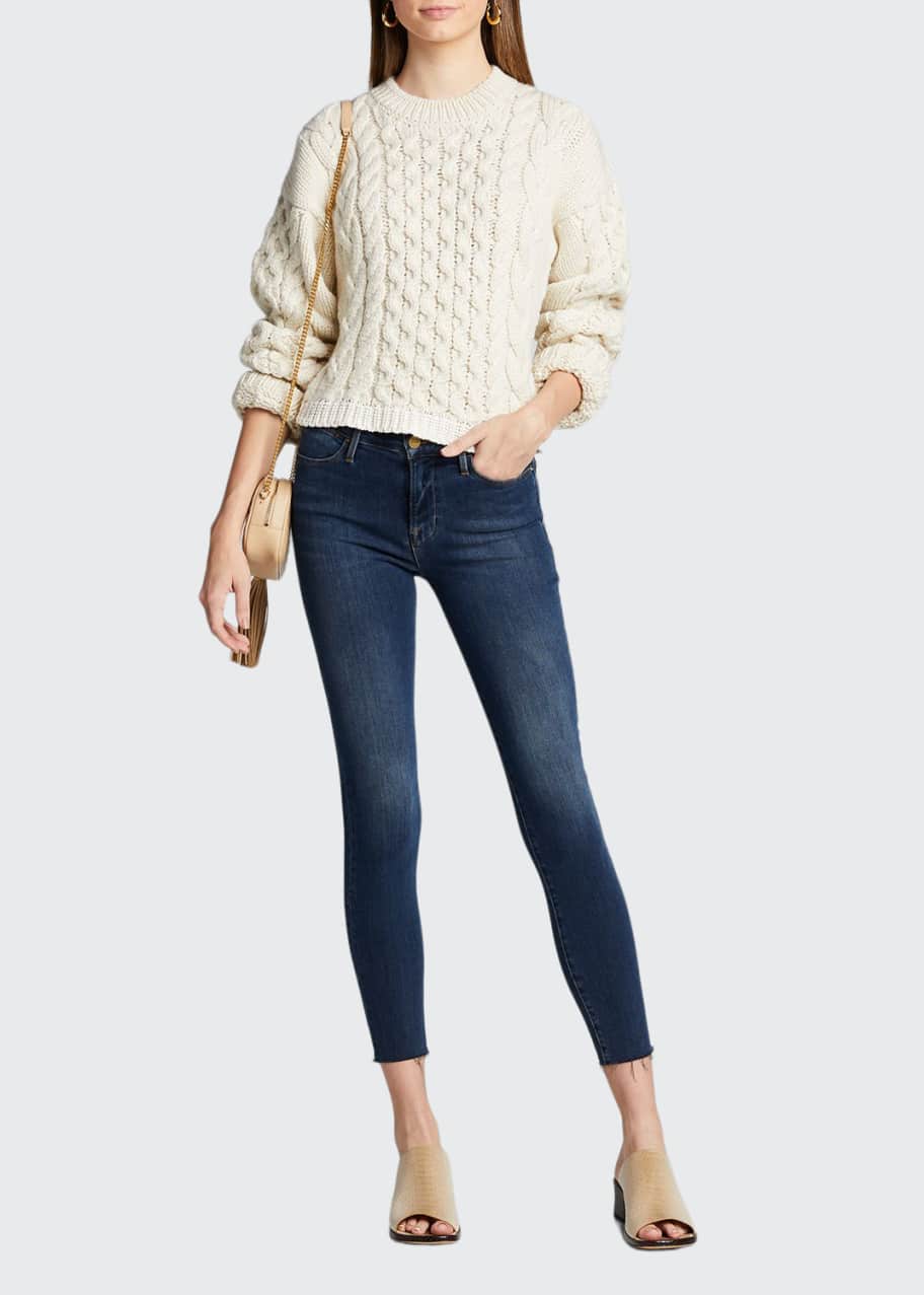 Image 1 of 1: Le High Skinny Raw-Edge Jeans