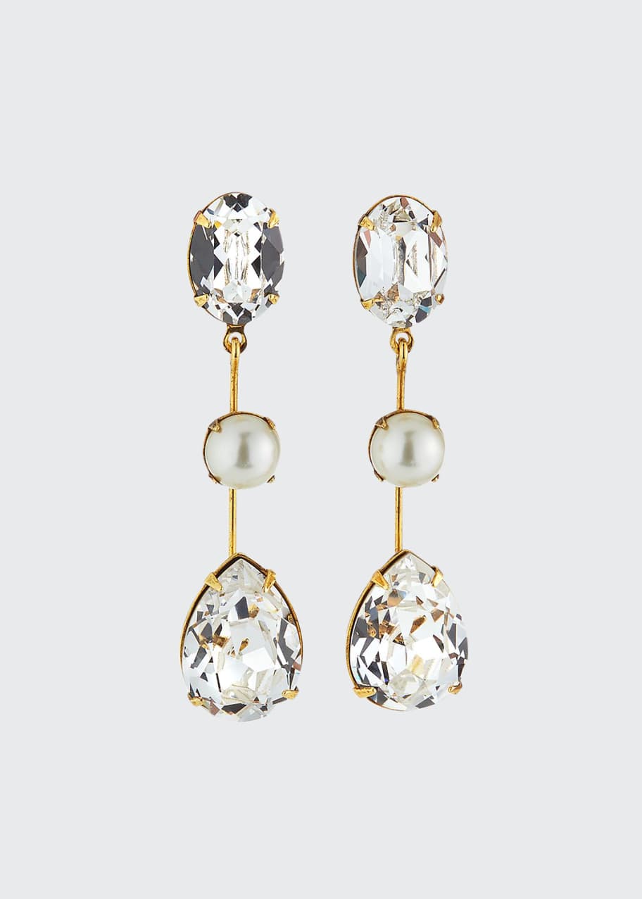 Image 1 of 1: Allanah Crystal & Pearly Drop Earrings