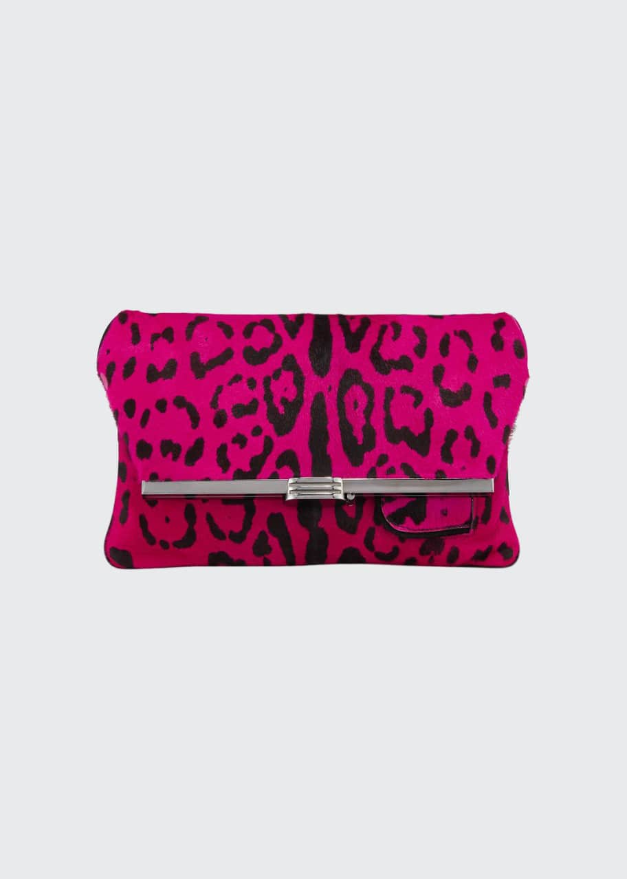 Bienen Davis Leopard Calf Hair Clutch Bag Bergdorf Goodman