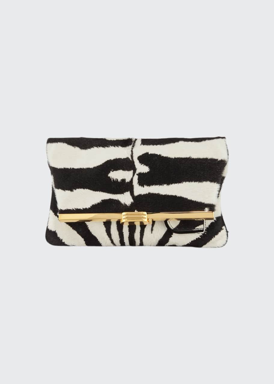 Bienen Davis Zebra Calf Hair Clutch Bag Bergdorf Goodman