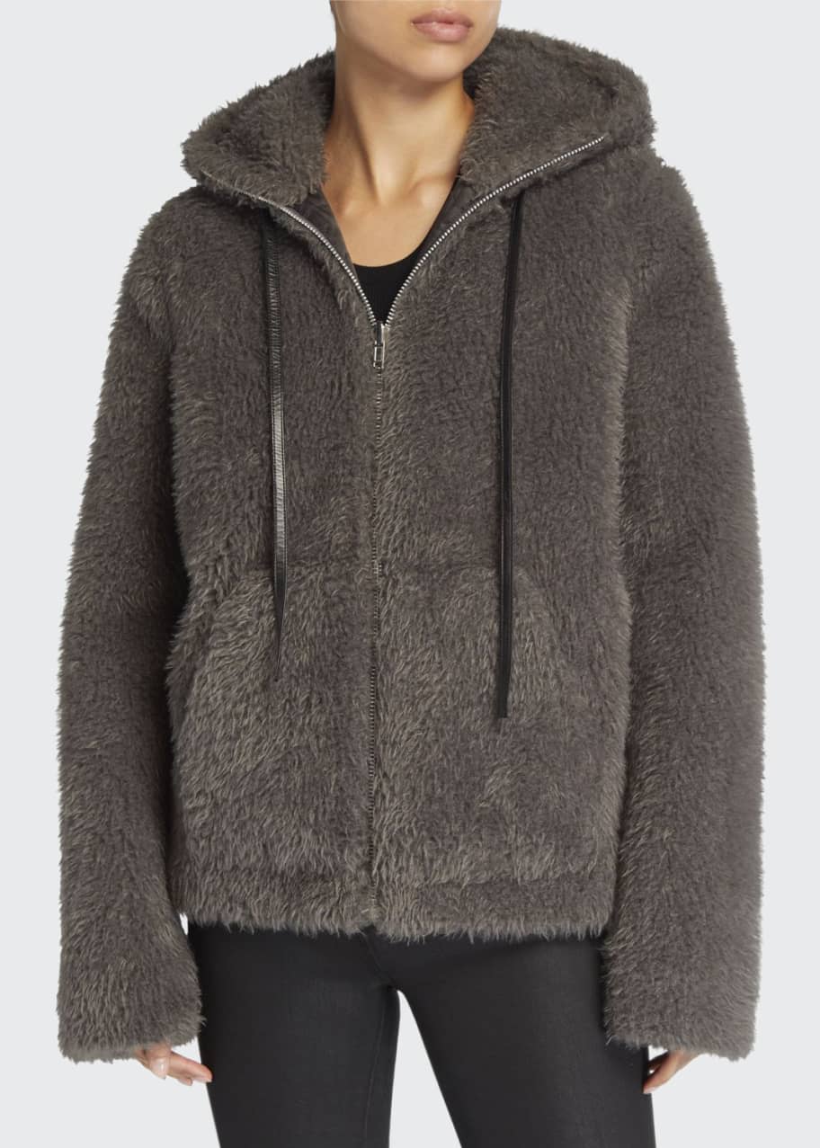 Helmut lang faux mink bomber on sale
