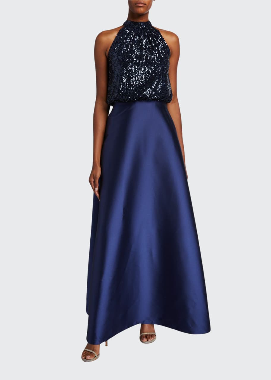 halter neck ball gown