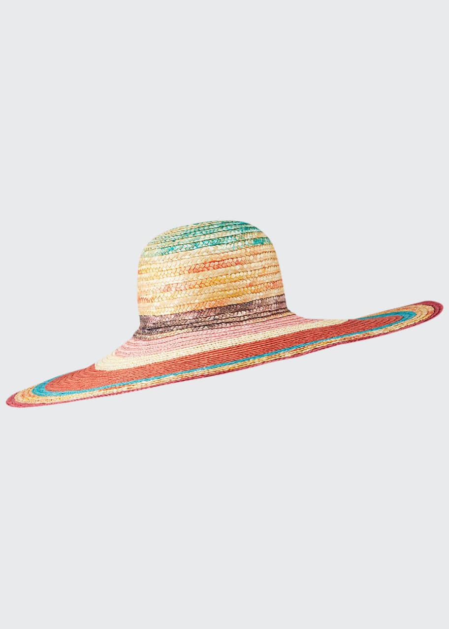 Image 1 of 1: Multicolor Straw Wide Brim Hat