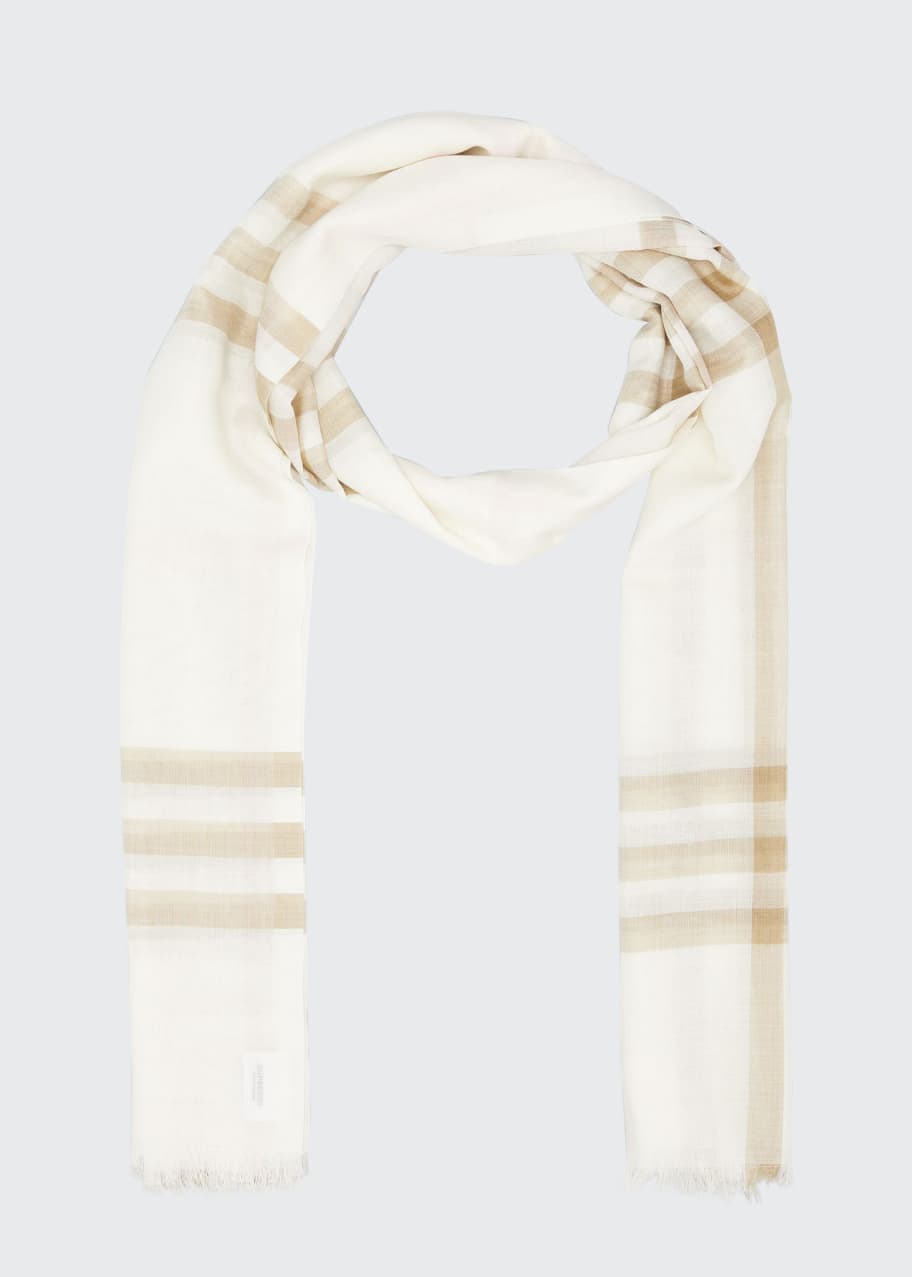 Burberry Giant Check Wool/Silk Gauze Scarf Bergdorf Goodman