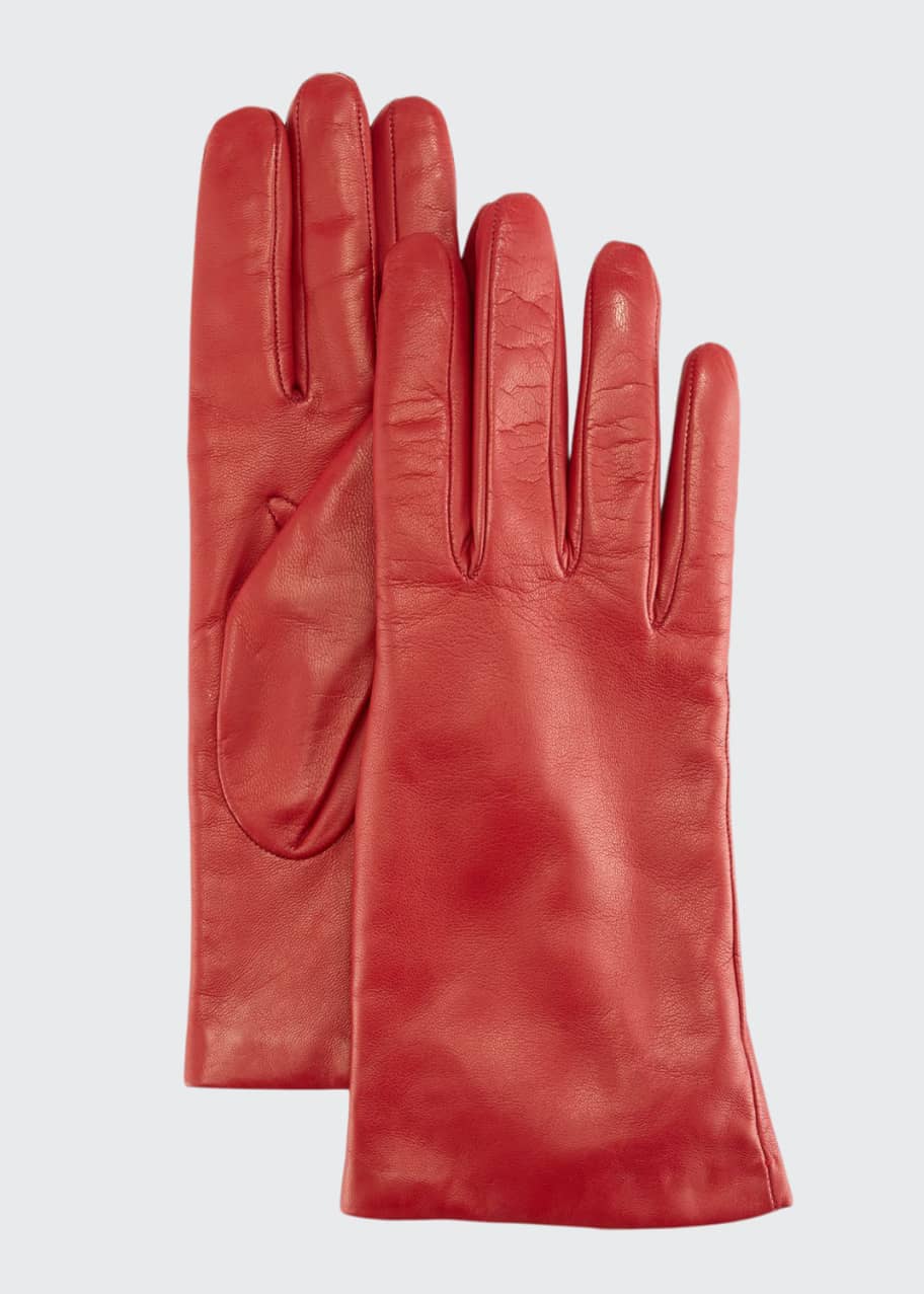 Image 1 of 1: Cashmere-Lined Napa Leather Gloves