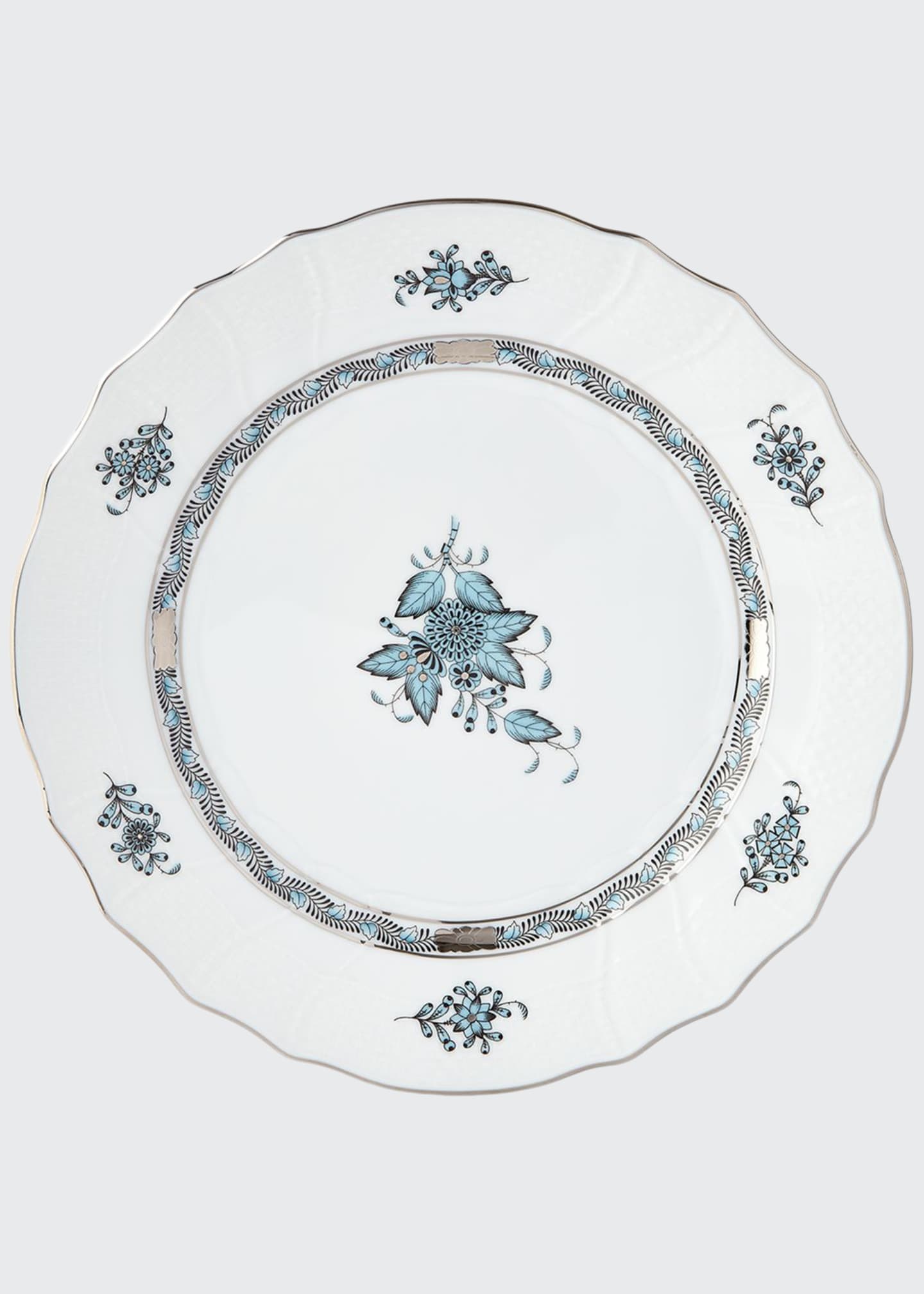 Herend Chinese Bouquet Turquoise & Platinum Dinner Plate Bergdorf Goodman