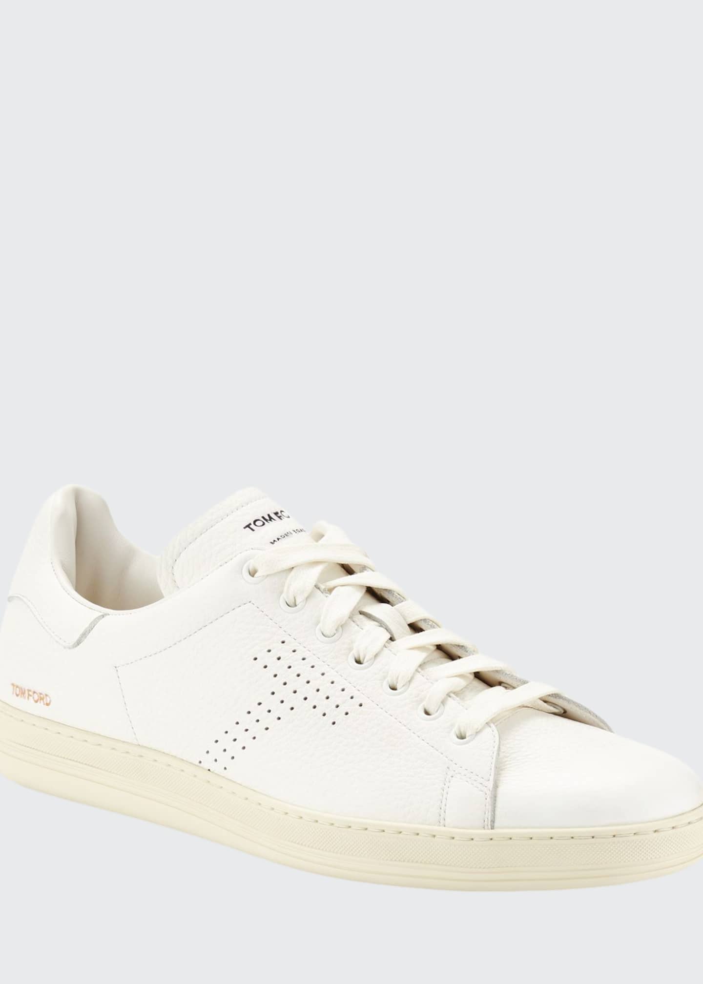 TOM FORD Men's Warwick Grained Leather Low-Top Sneakers, White ...