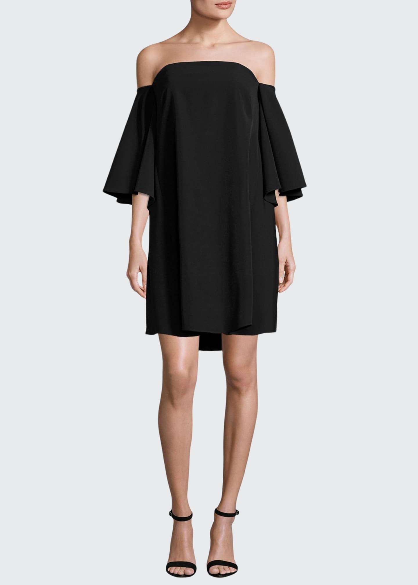 Mila Off the Shoulder Italian Cady Minidress Black