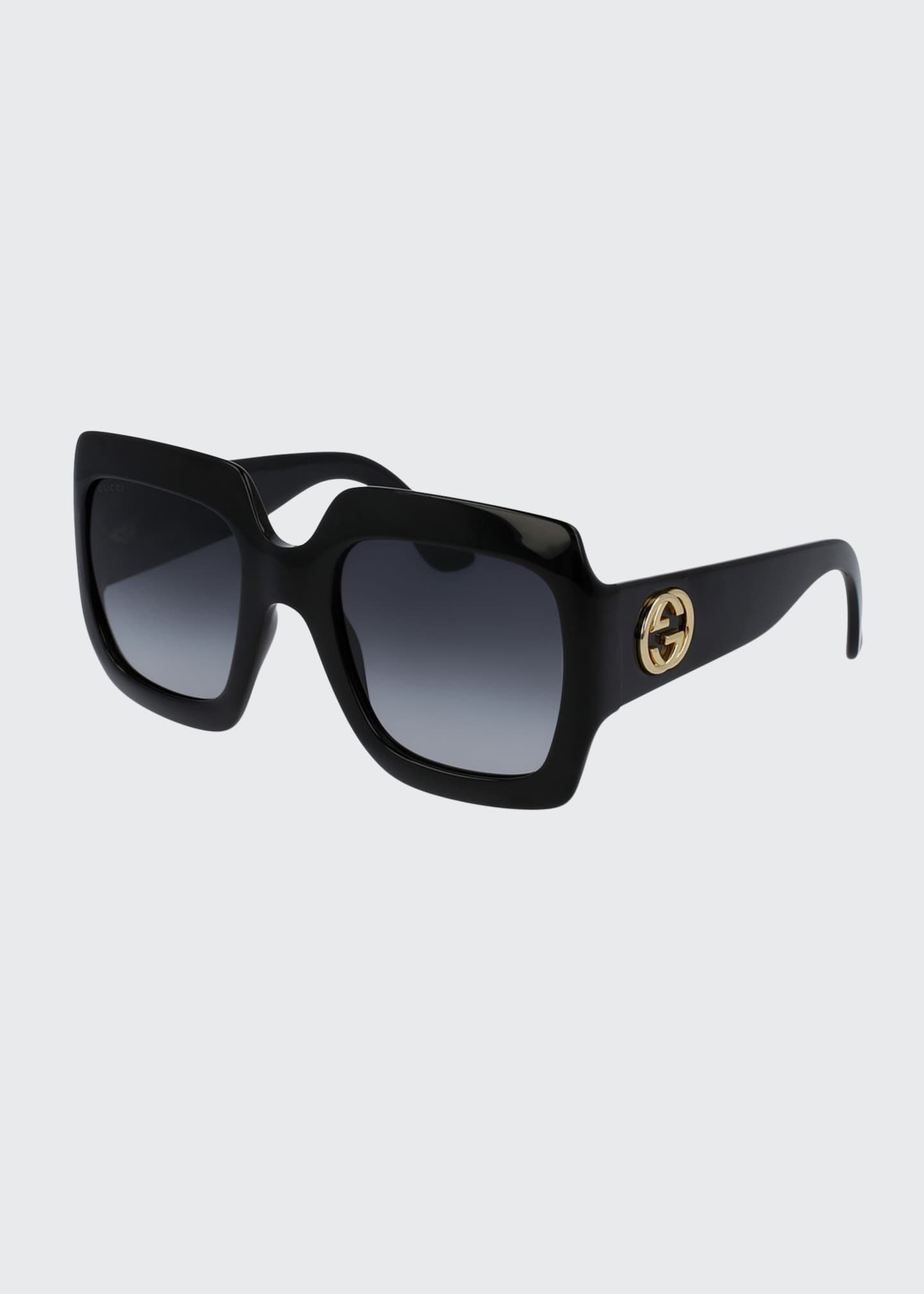 Gucci Oversized Square Sunglasses, Black - Bergdorf Goodman