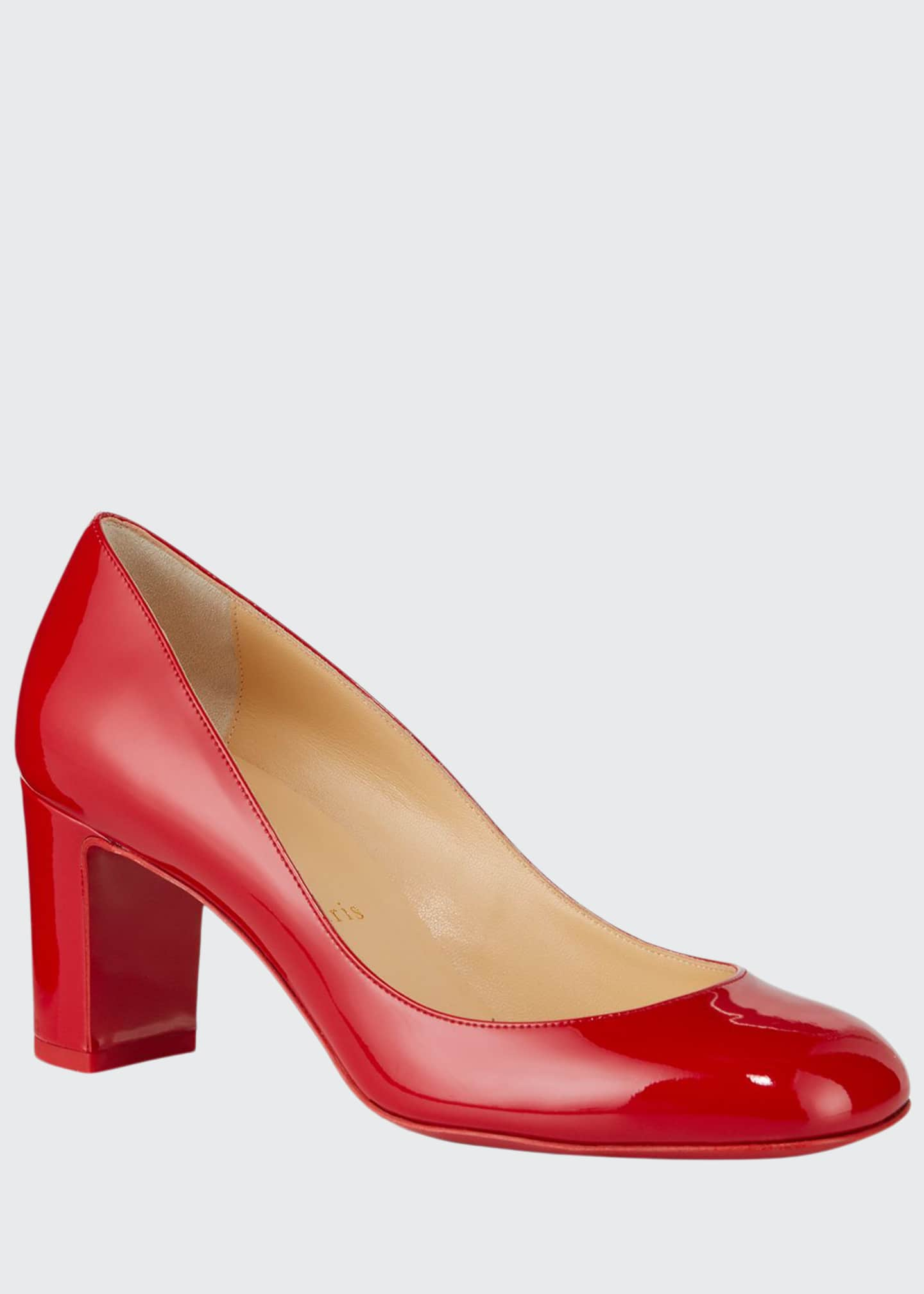 red small heel shoes