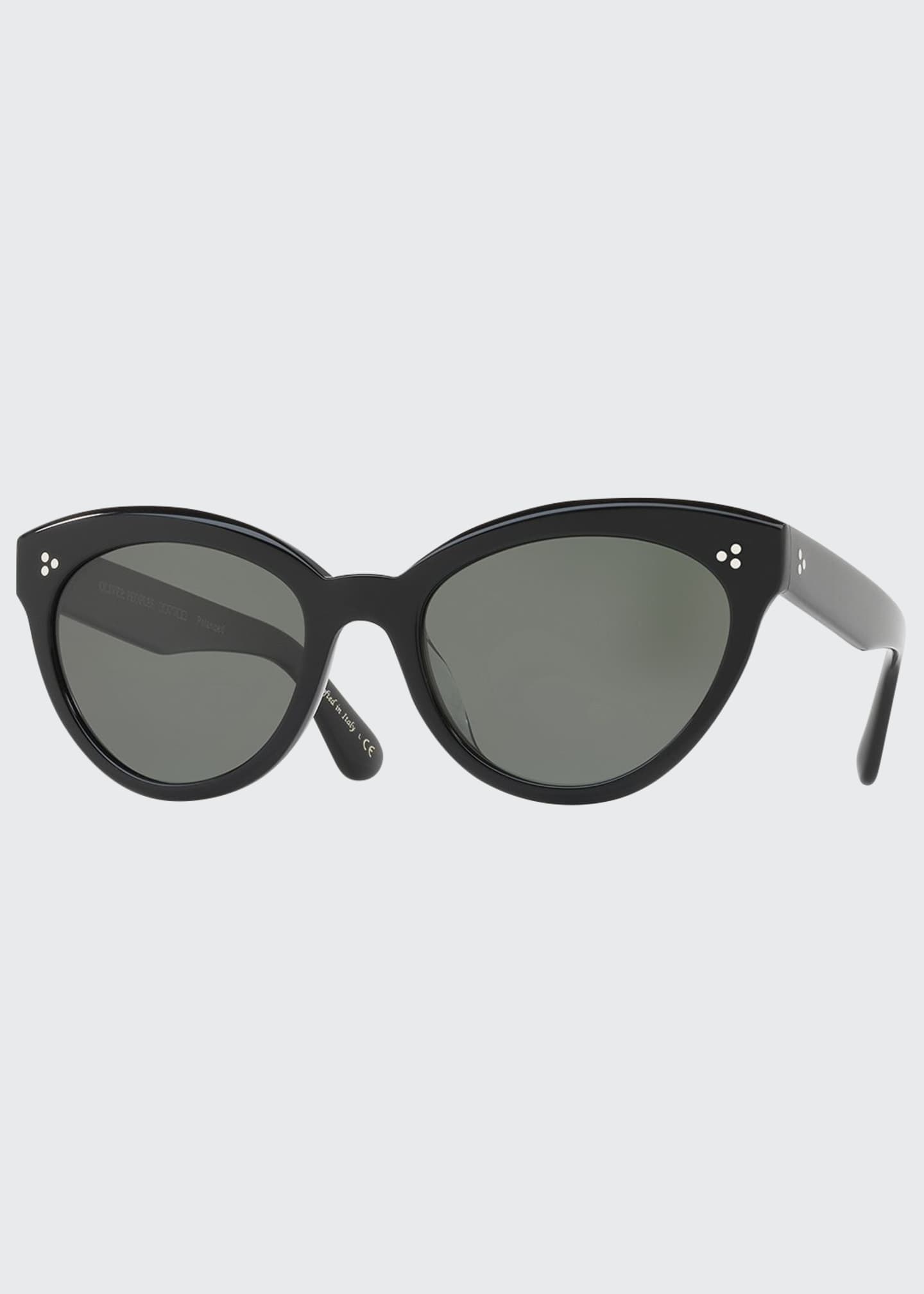 Oliver Peoples Roella Polarized CatEye Sunglasses, Black Bergdorf