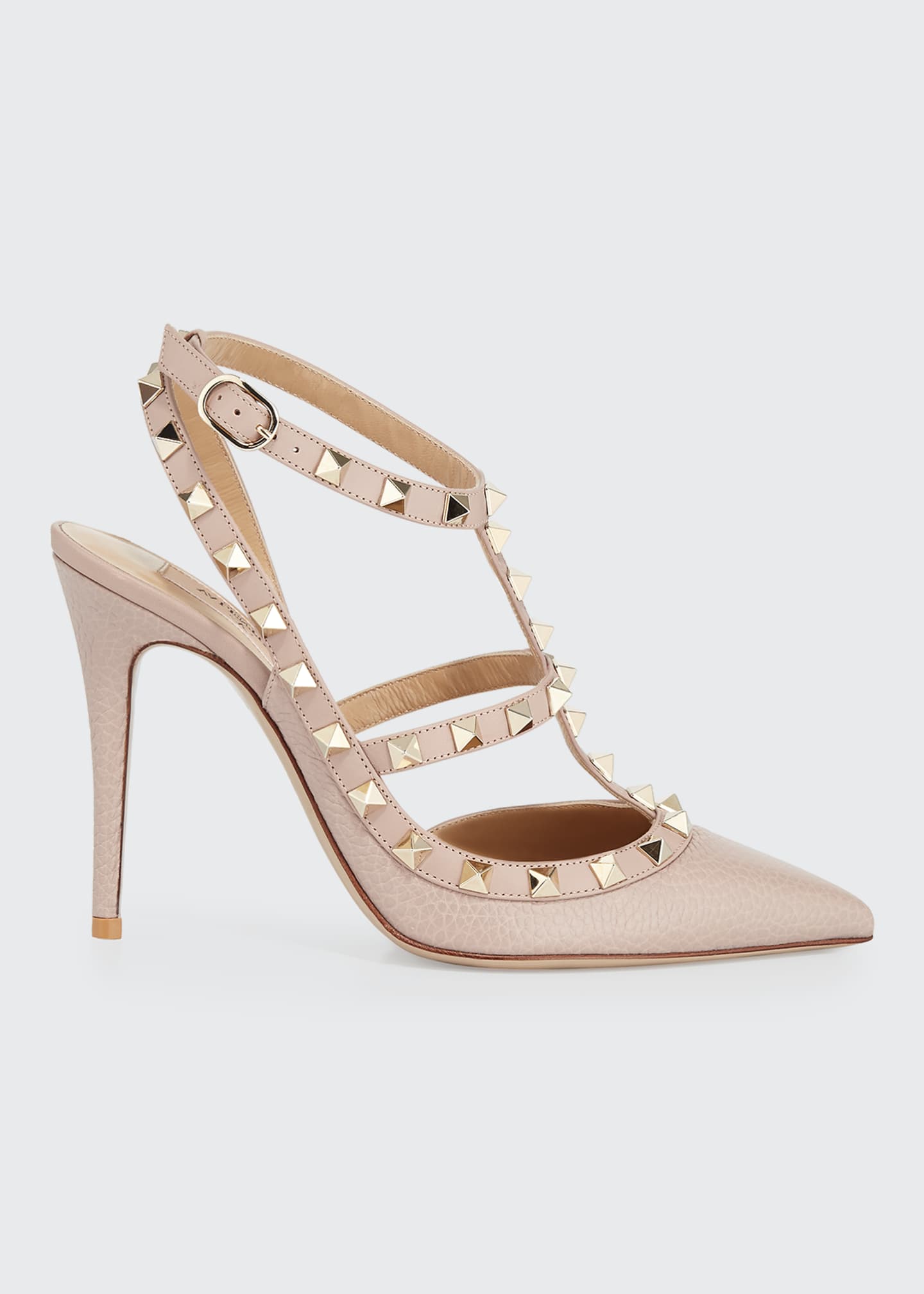 valentino core leather rockstud cage heels