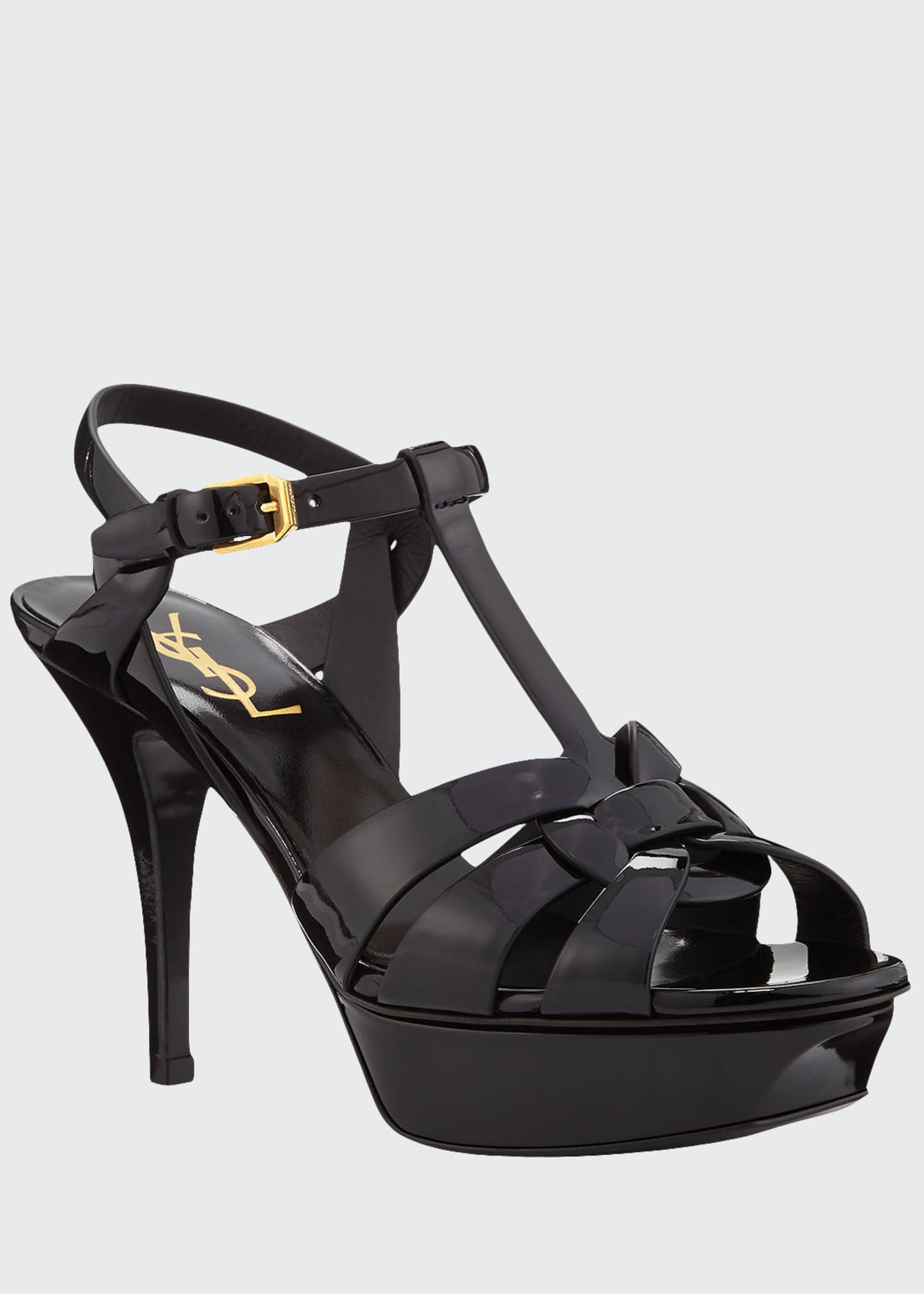 Saint Laurent Tribute Patent Leather Platform Sandals - Bergdorf Goodman