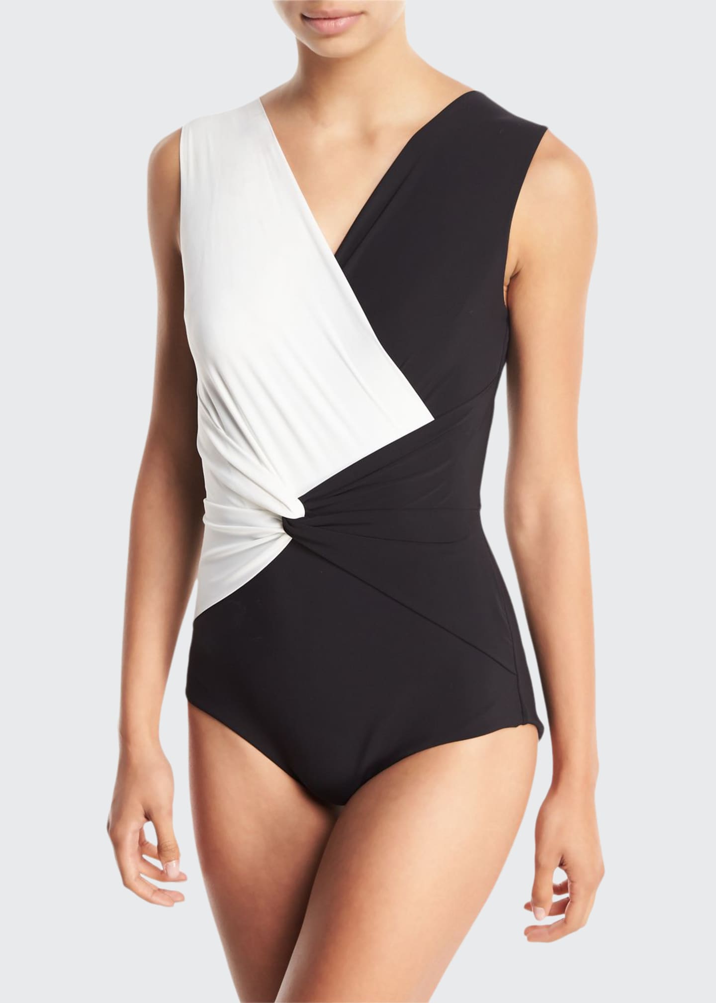 Chiara Boni La Petite Robe Filly Twist Front Colorblock One Piece
