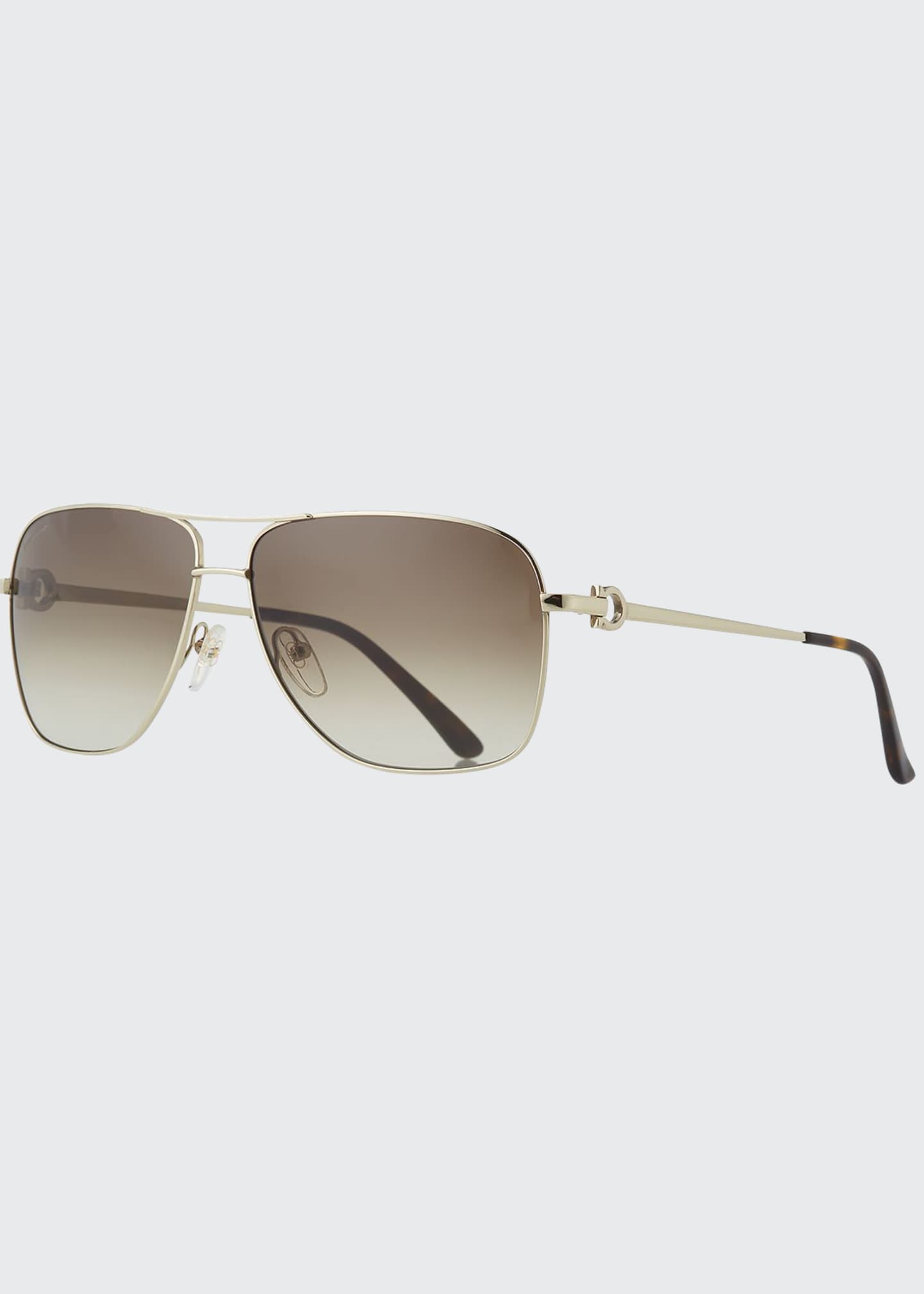 Salvatore Ferragamo Men's Signature Metal Navigator Sunglasses ...