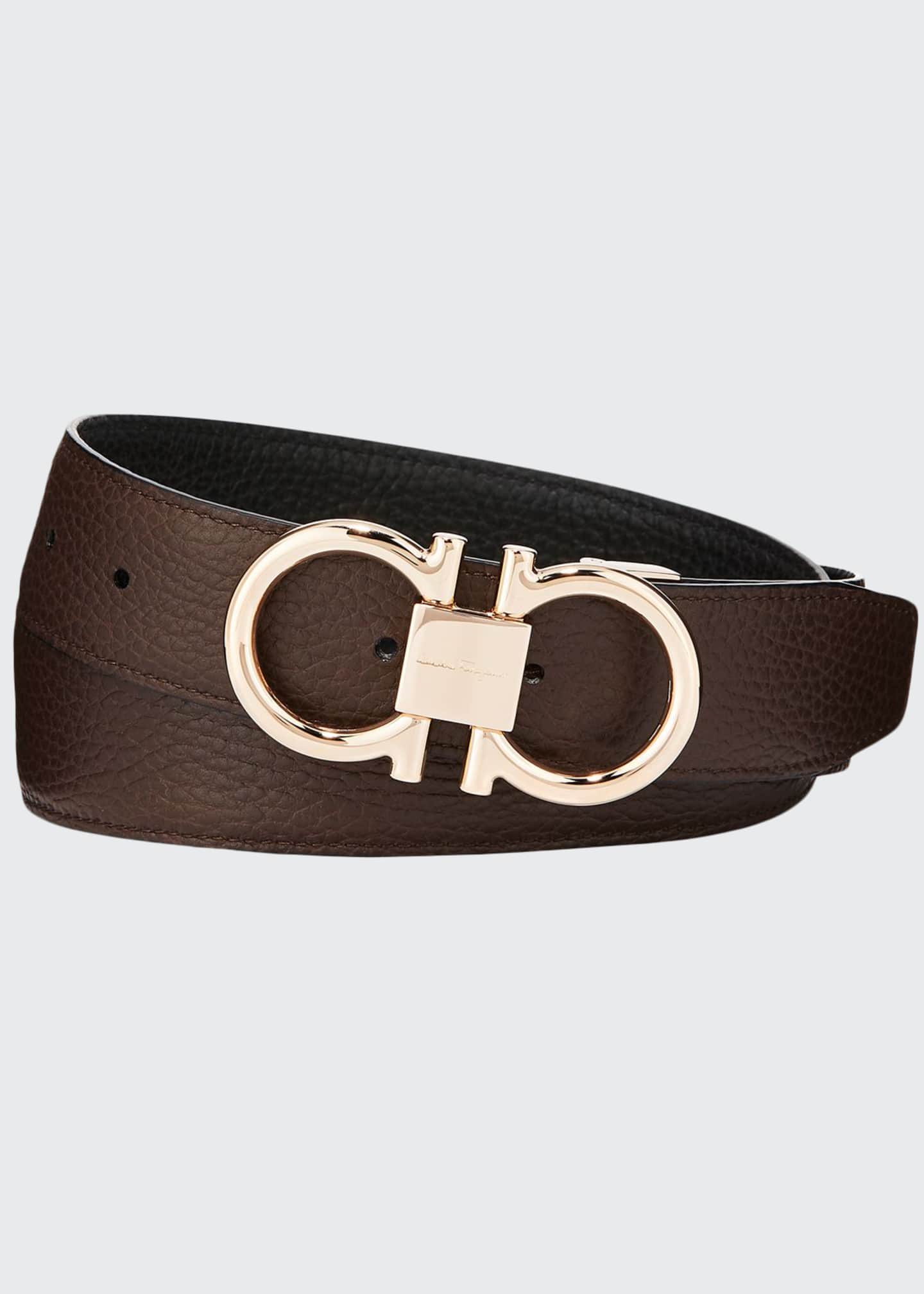 salvatore ferragamo logo buckle reversible leather belt