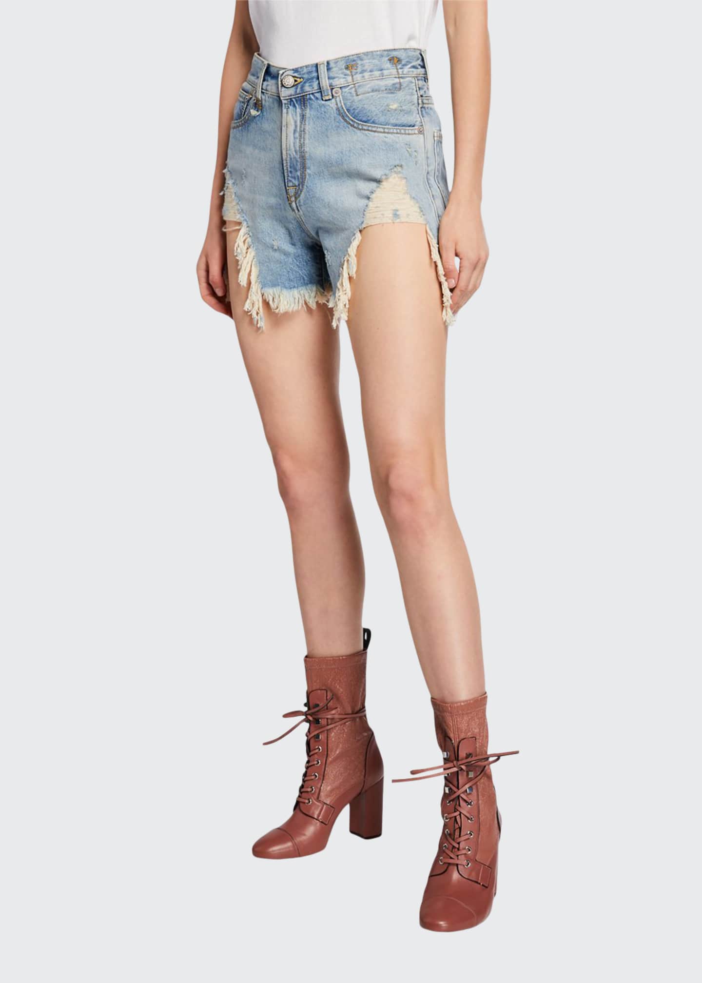 r13 shredded slouch shorts