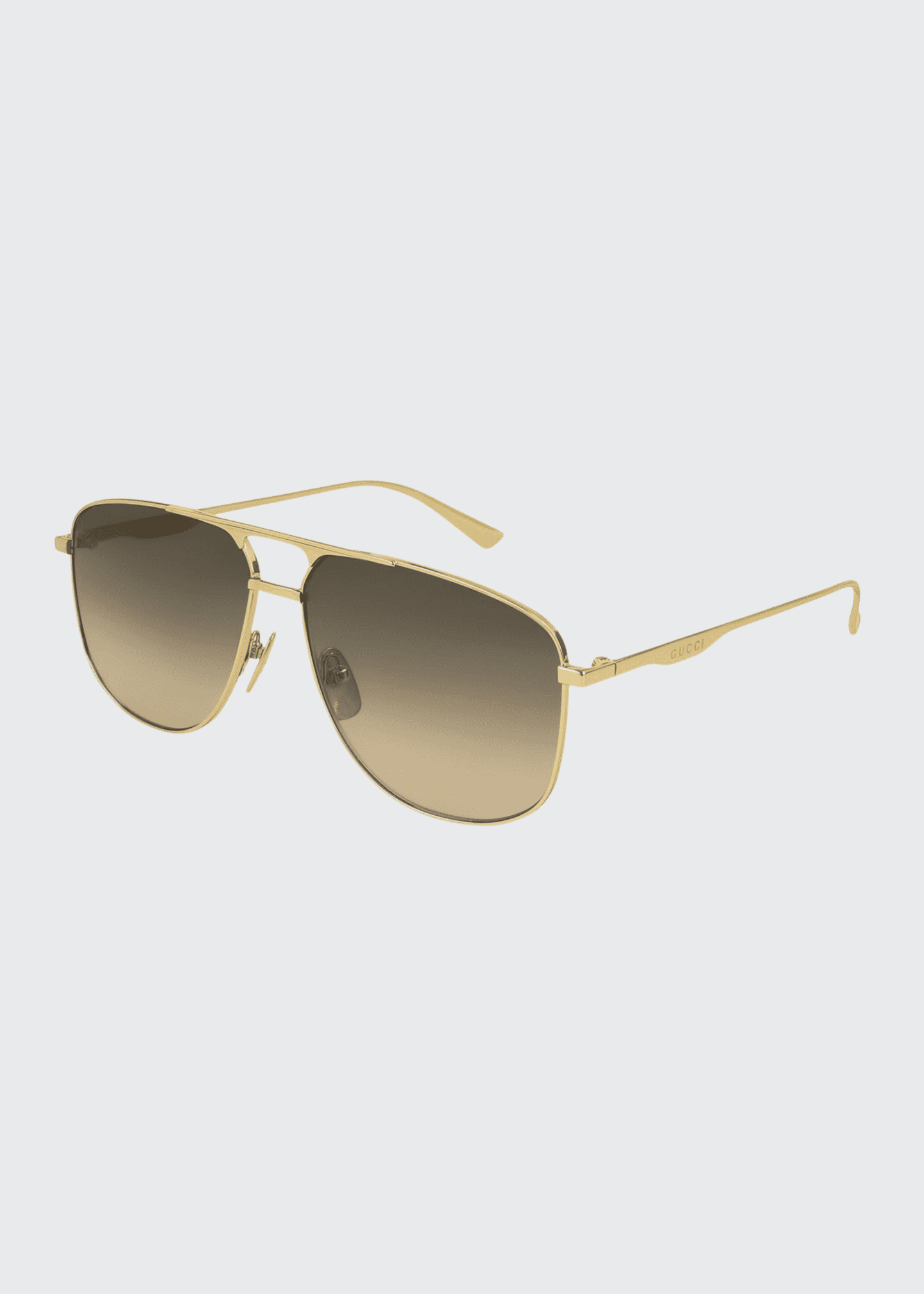Garrett Leight Brooks Square Optical Frames w/Clip-On Sunglasses, Gold ...