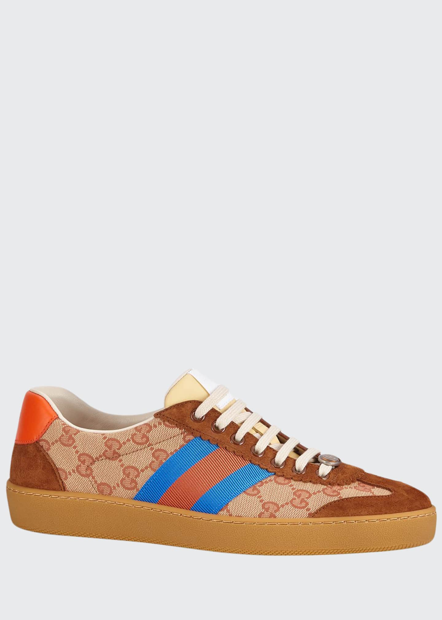 Gucci Men's Leather and Canvas Sneakers