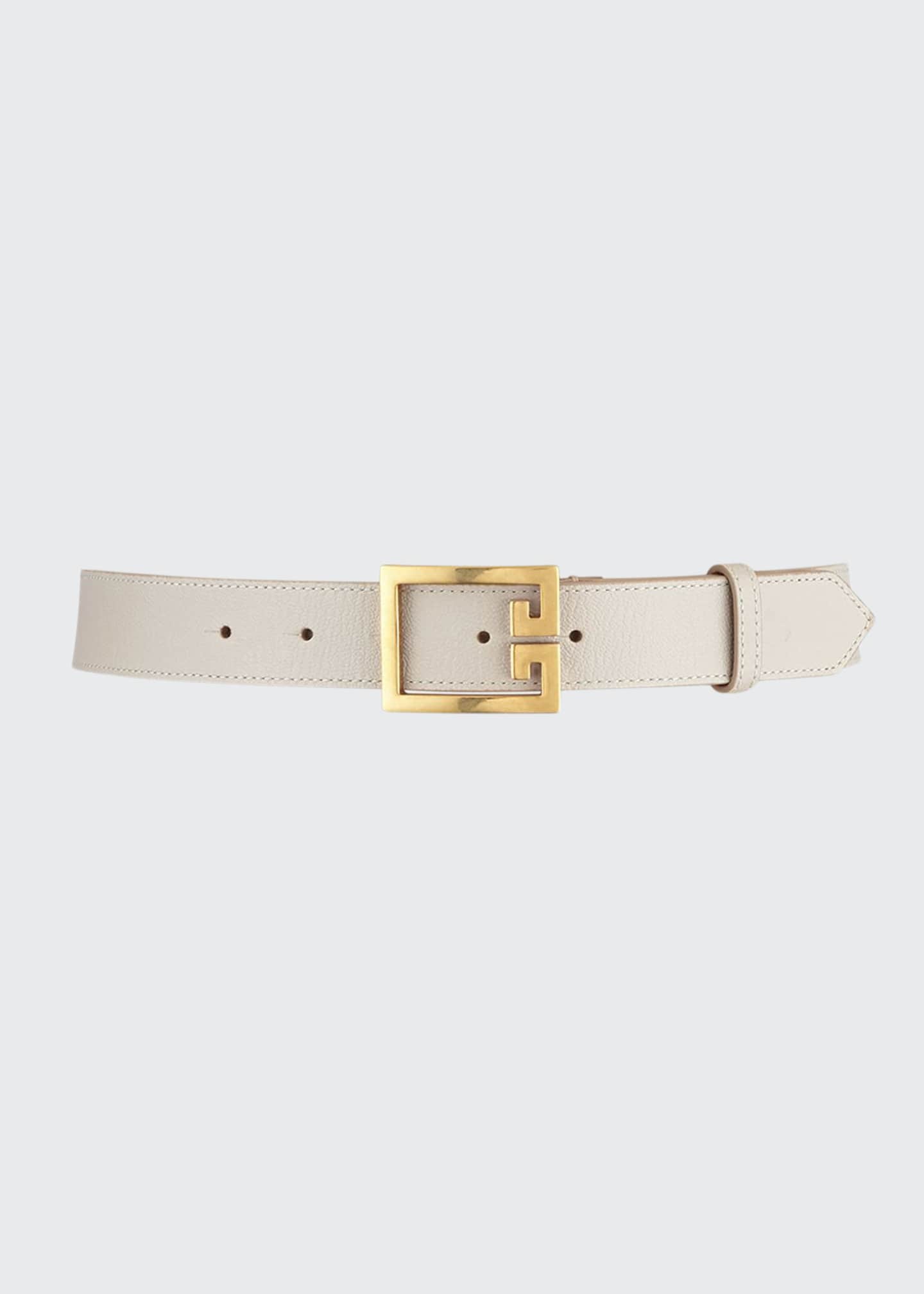 Givenchy Calfskin Leather Belt w/ Double-G Buckle - Bergdorf Goodman