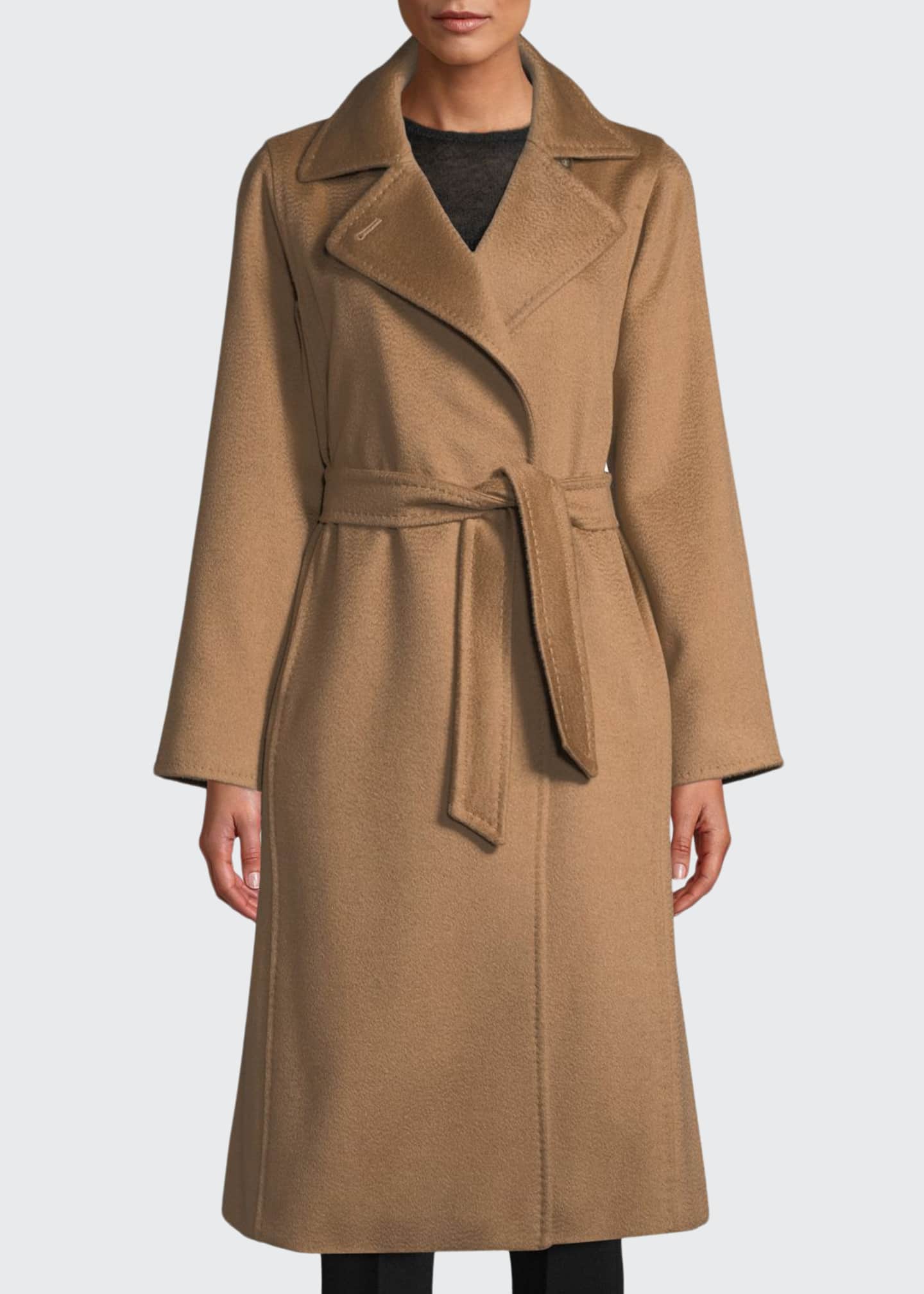 Max Mara Manuela Belted Camel Hair Coat, Camel - Bergdorf ...