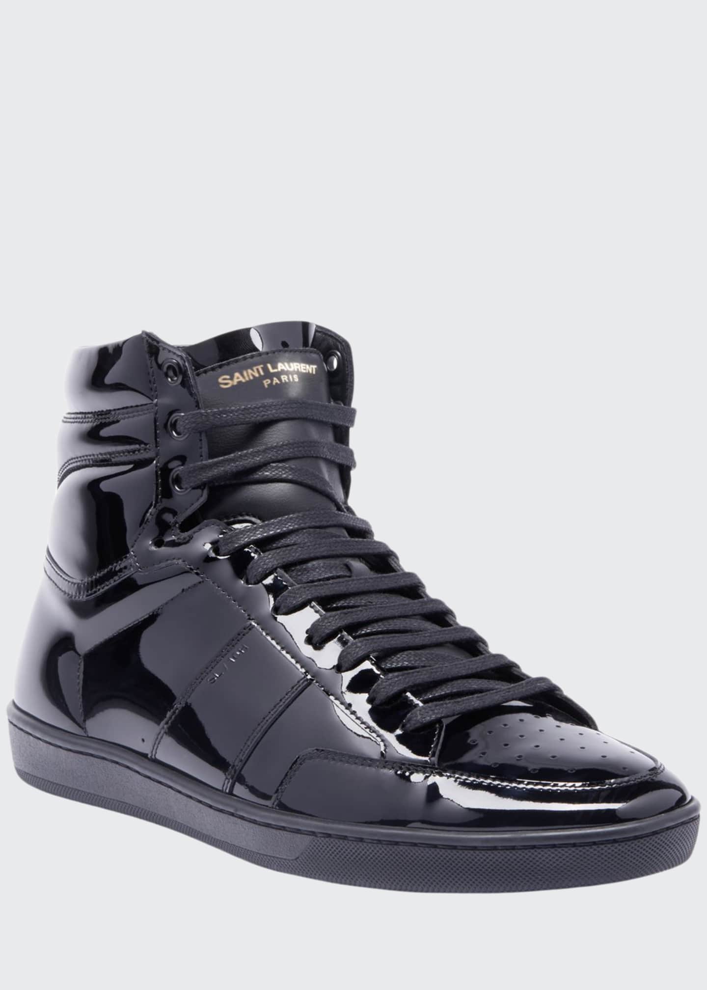 patent leather high top sneakers