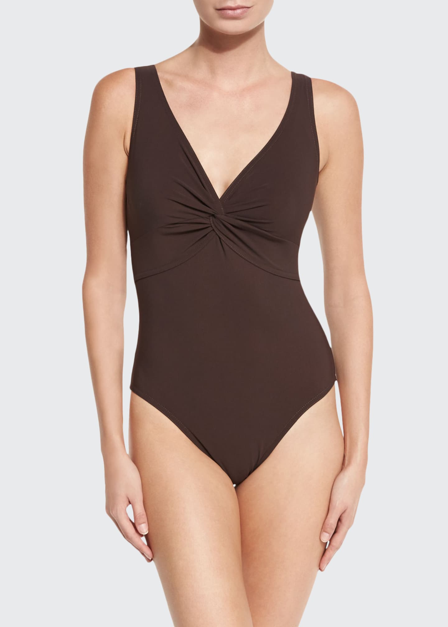 Karla Colletto Twist Front Underwire One Piece Swimsuit Bergdorf