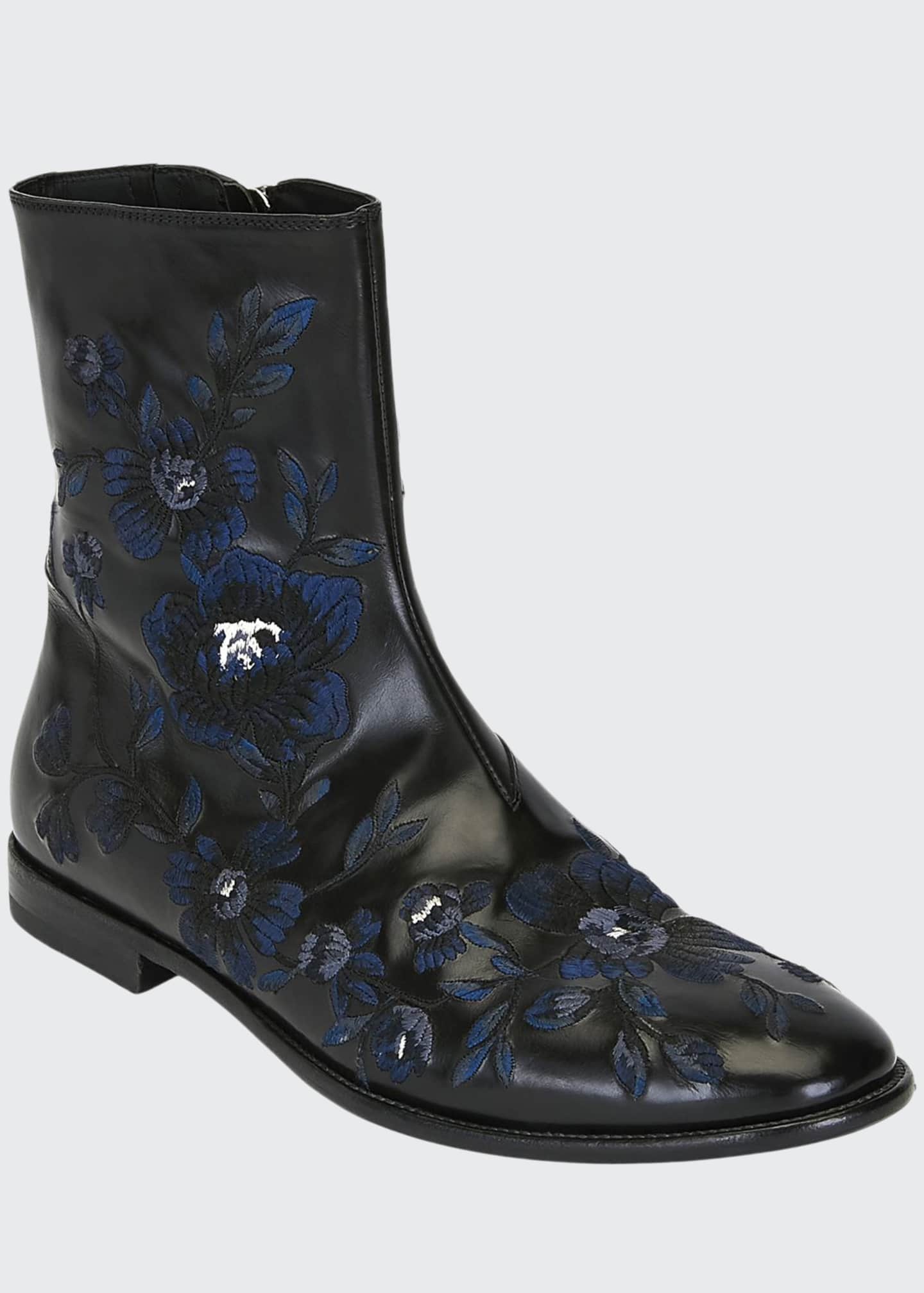 alexander mcqueen embroidered boots