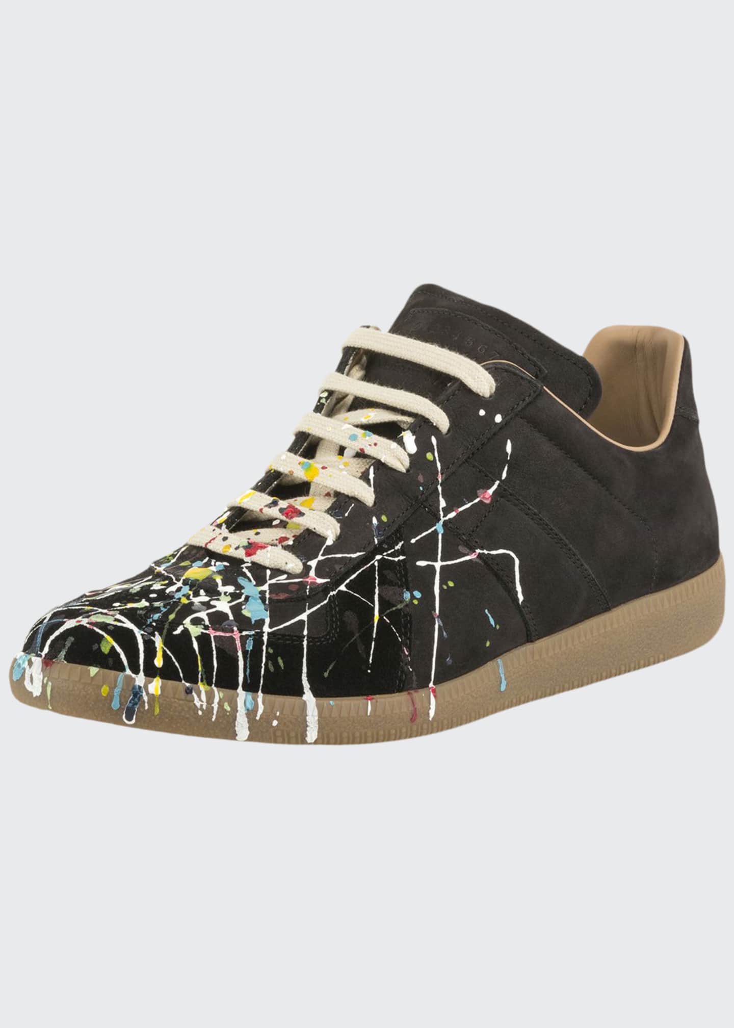 Maison Margiela Men's Replica Paint-Splatter Low-Top Sneakers ...