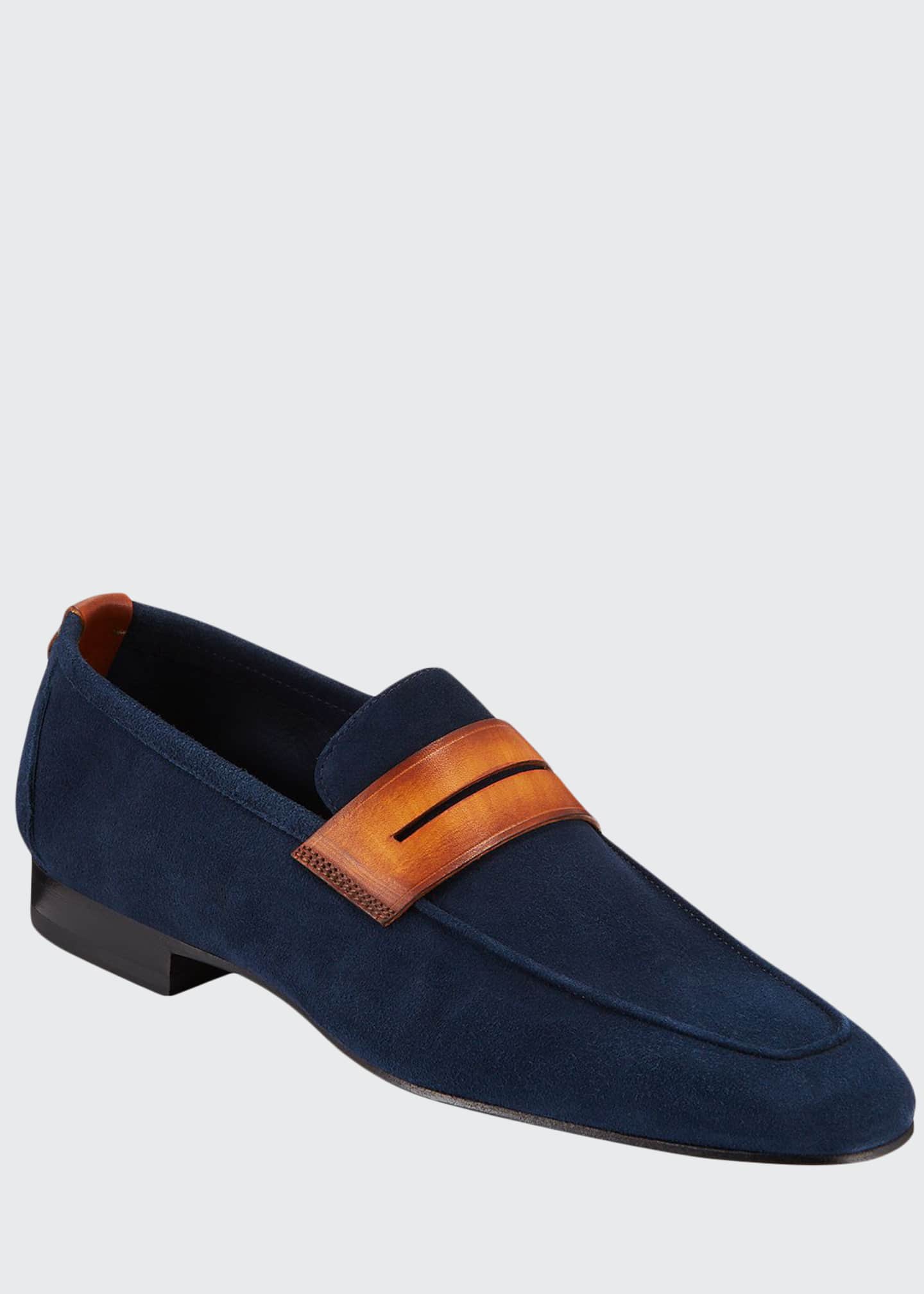 men's suede penny loafers