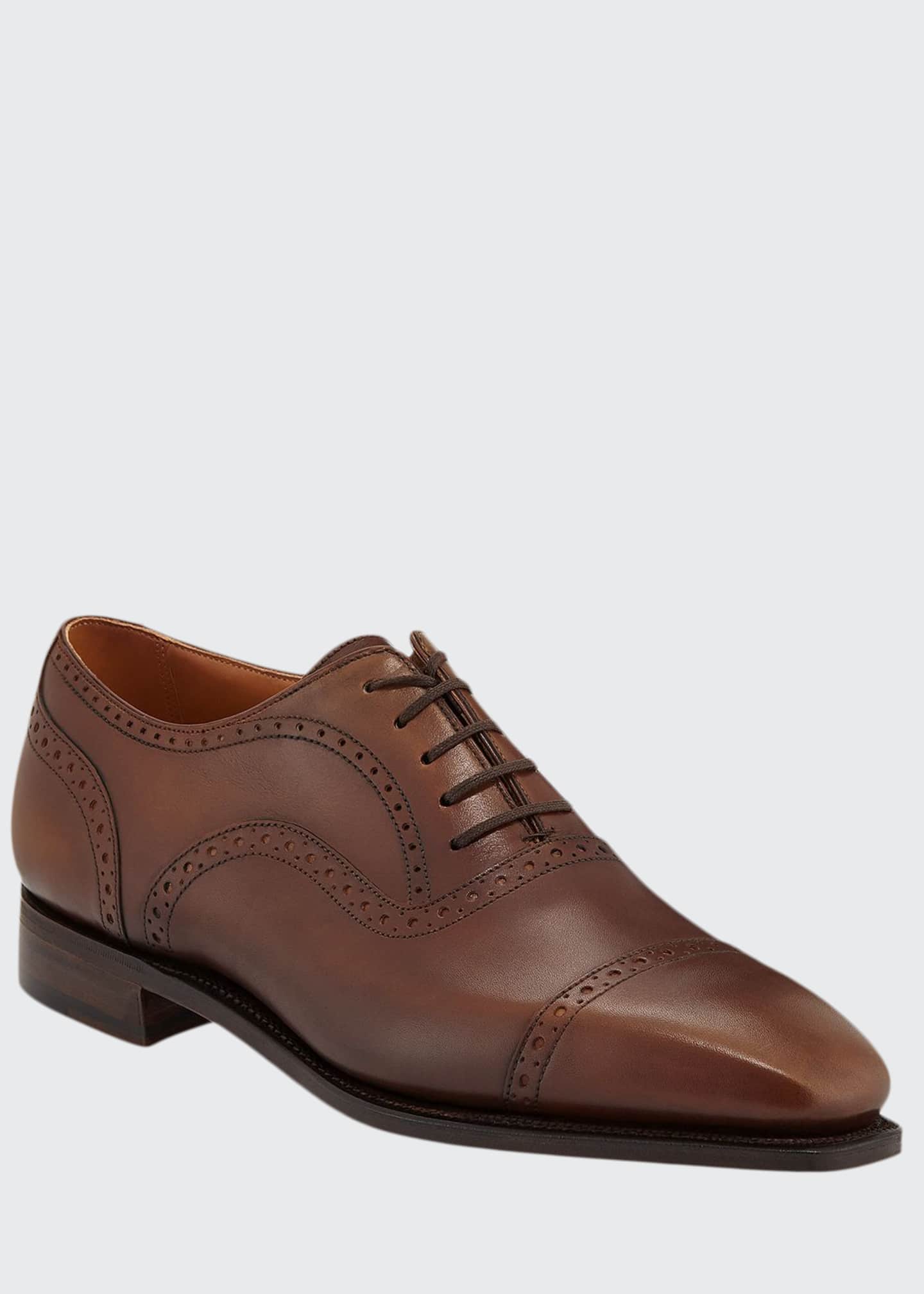 Corthay Men's CapToe Dress Shoes with Brogue Details Bergdorf Goodman