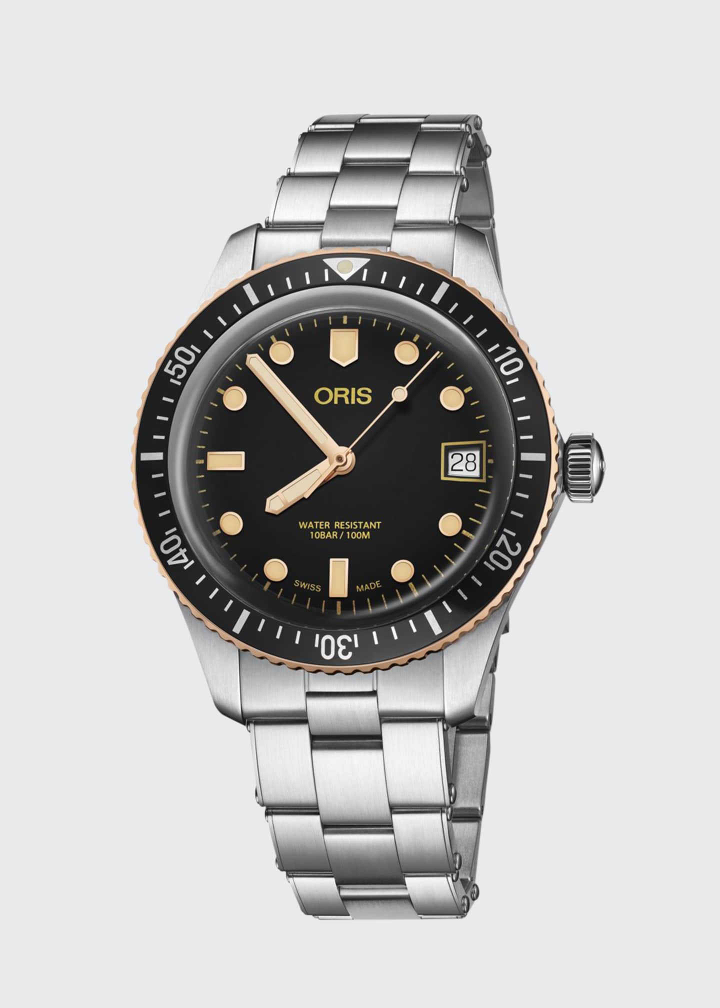 Oris Men's 36mm Diver Bracelet Watch w/ Bronze, Black - Bergdorf Goodman