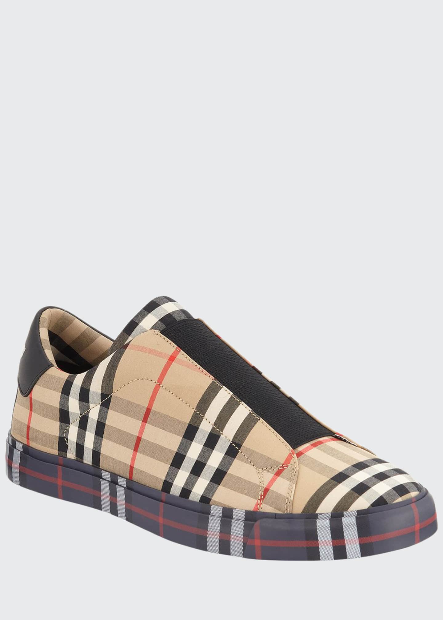 Burberry Men's Markham Check SlipOn Sneakers Bergdorf Goodman