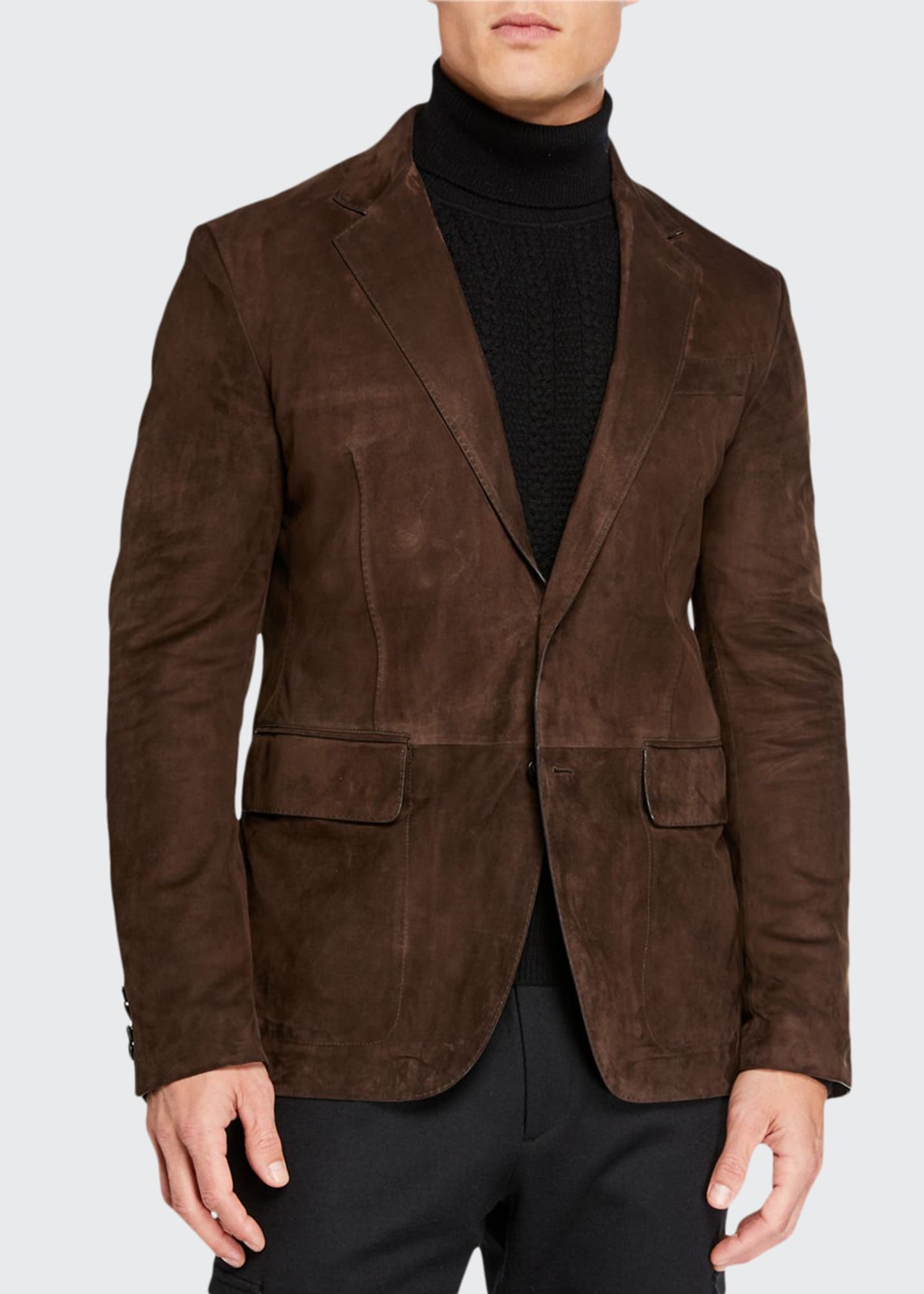 Ermenegildo Zegna Men's Suede TwoButton Jacket Bergdorf Goodman