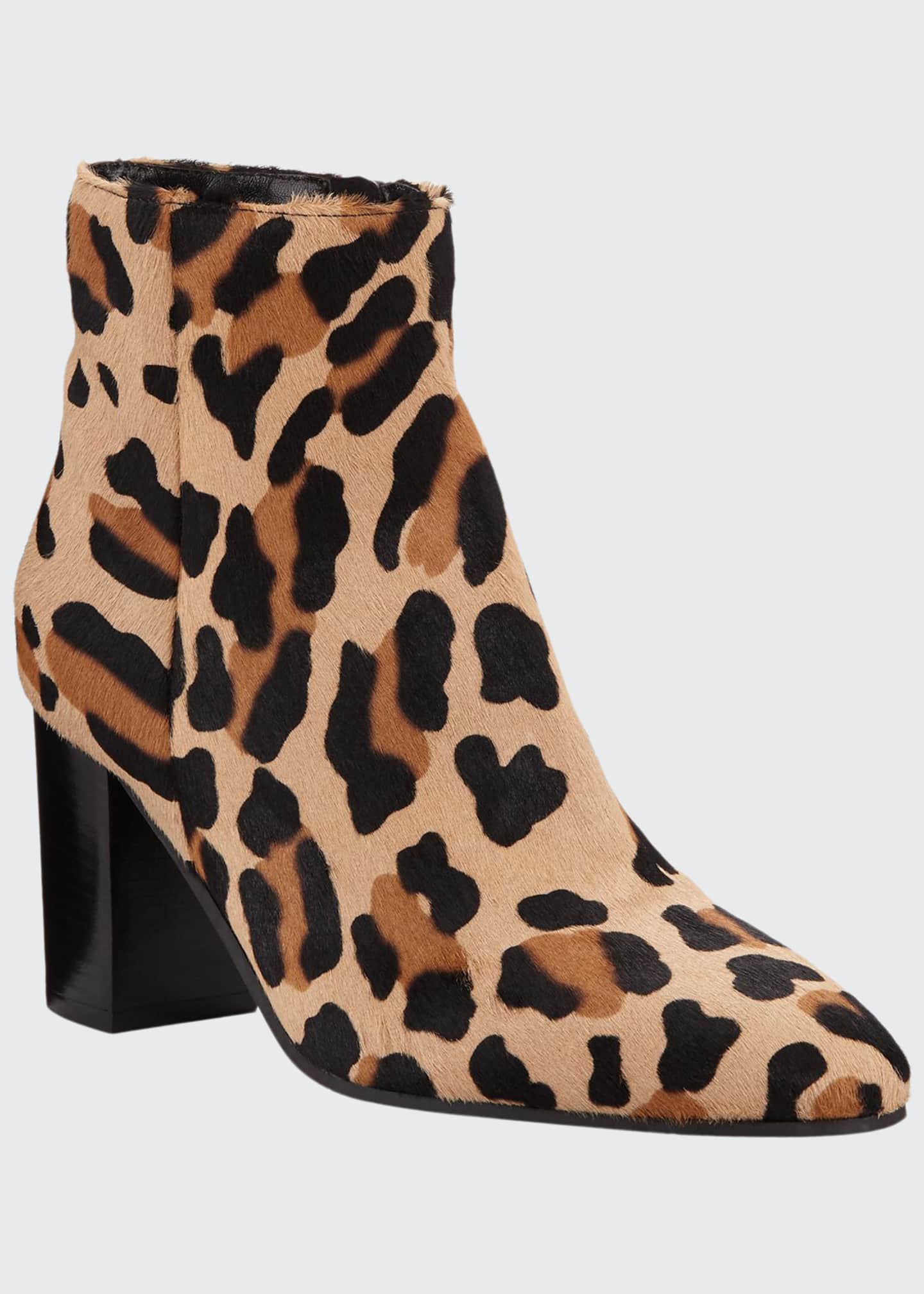 leopard pony hair booties