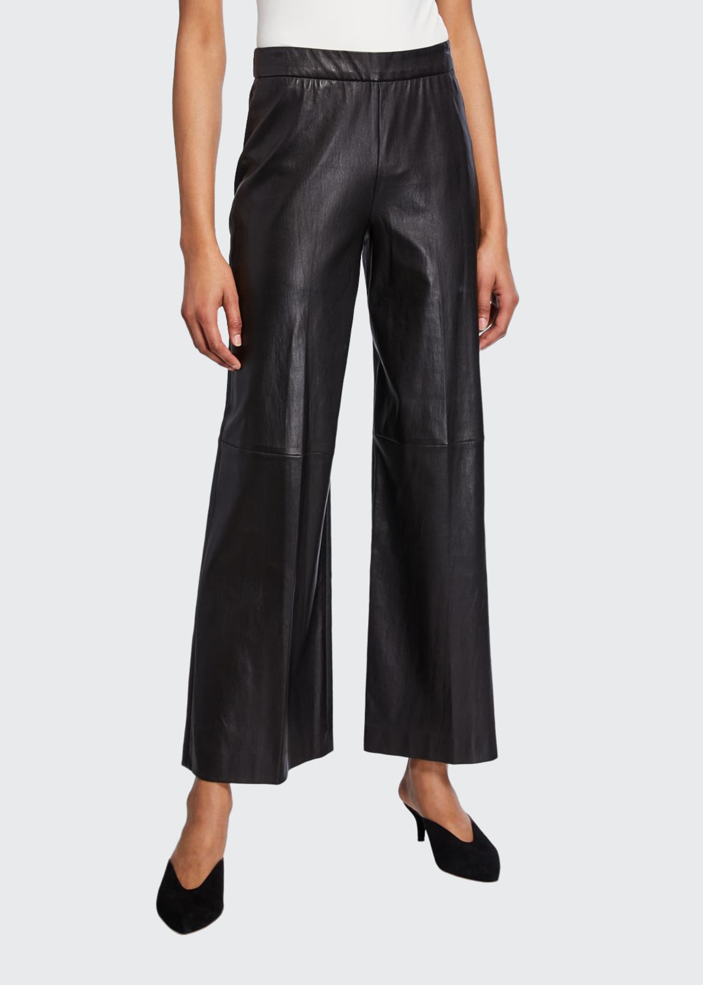 Rosetta Getty Leather Straight-Leg Trousers - Bergdorf Goodman