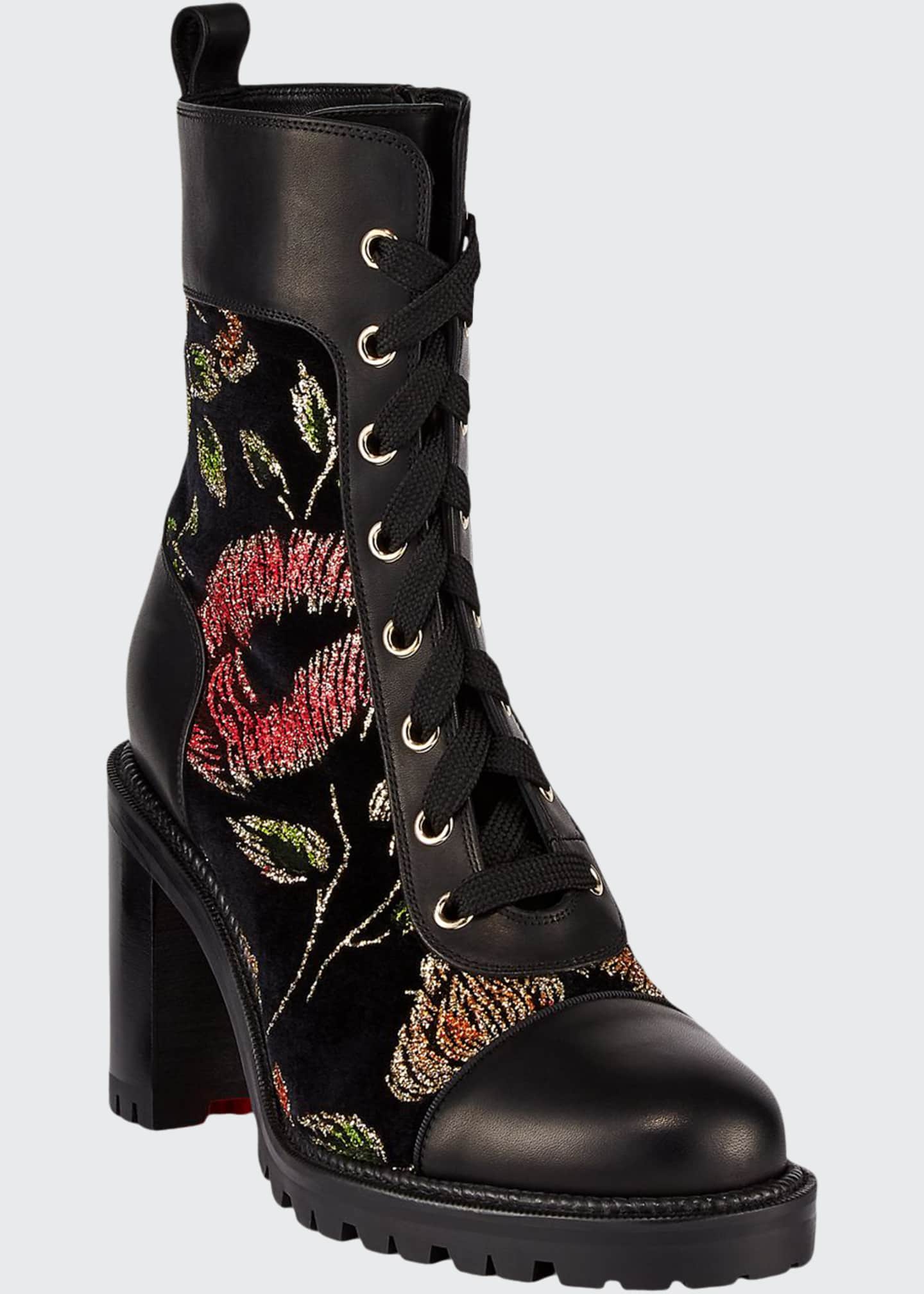 christian louboutin floral boots