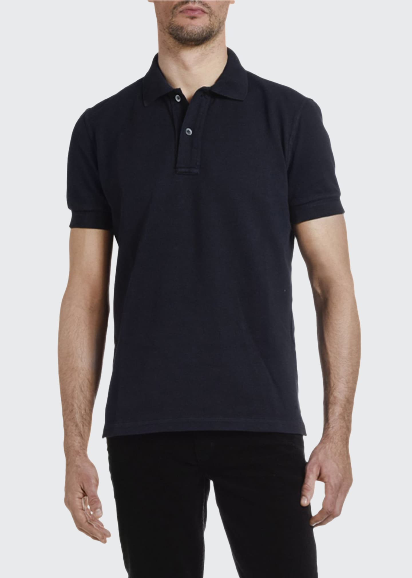 TOM FORD Men's Pique-Knit Polo Shirt, Blue - Bergdorf Goodman