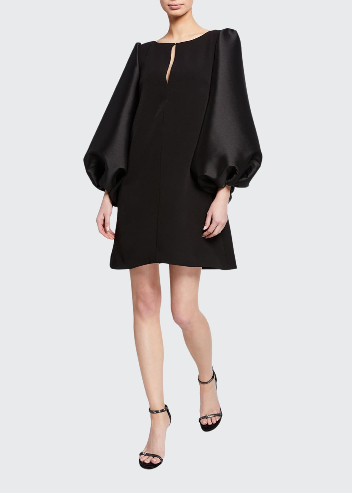 boat neck cocktail dress with sleeves