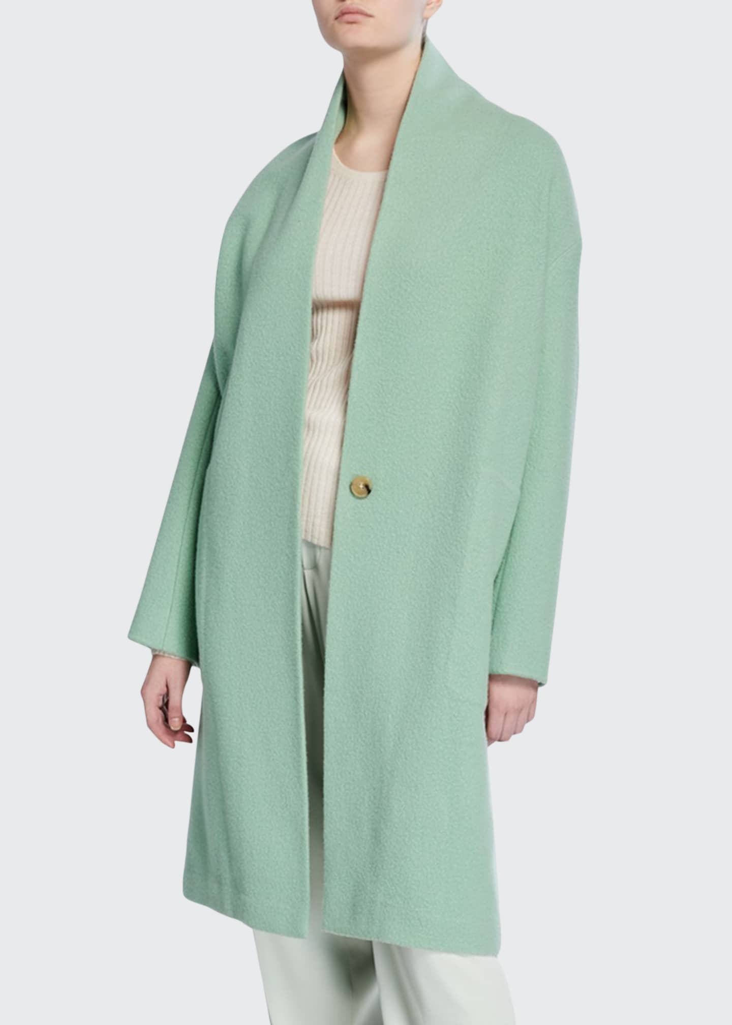 vince collarless wool coat