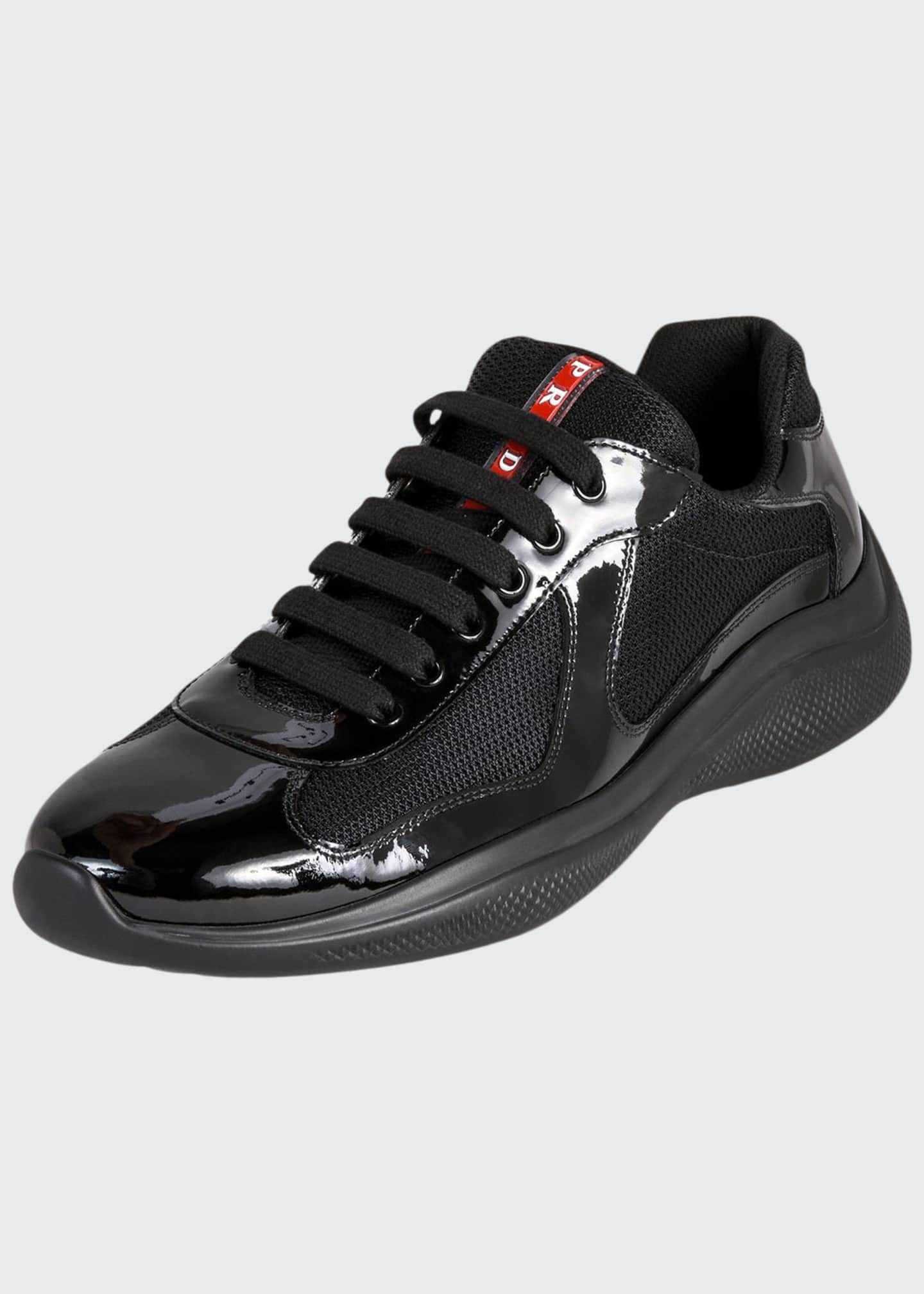 Prada Men's America's Cup Patent Leather Patchwork Sneakers - Bergdorf ...