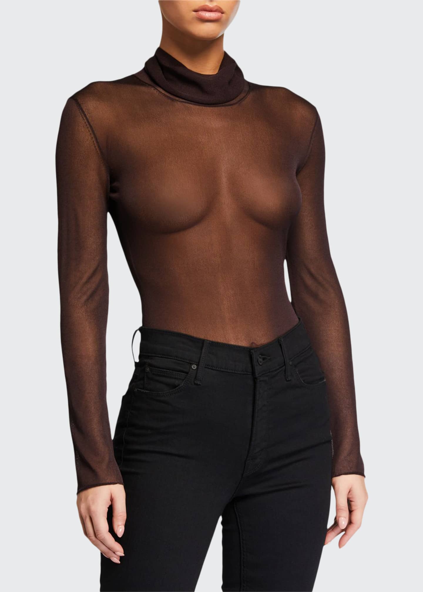 sheer turtleneck bodysuit